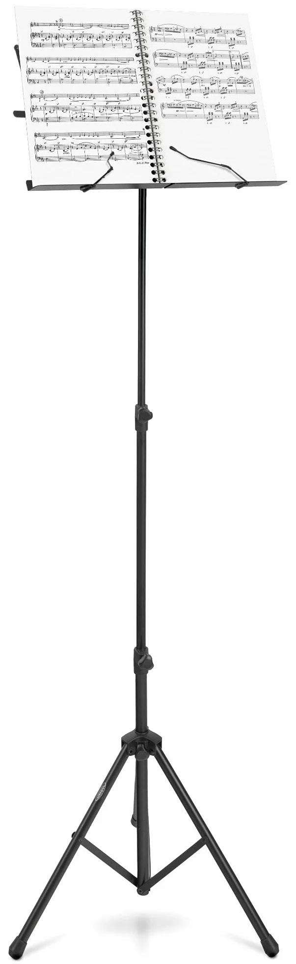 Classic Cantabile Stojak na nuty "Easy" z torbą – nowy mechanizm ułatwia otwieranie półki – regulacja wysokości od 45 – 118 cm – tylko 1,2 kg – w zestawie zaciski do nut – odpowiedni dla dzieci – czarny