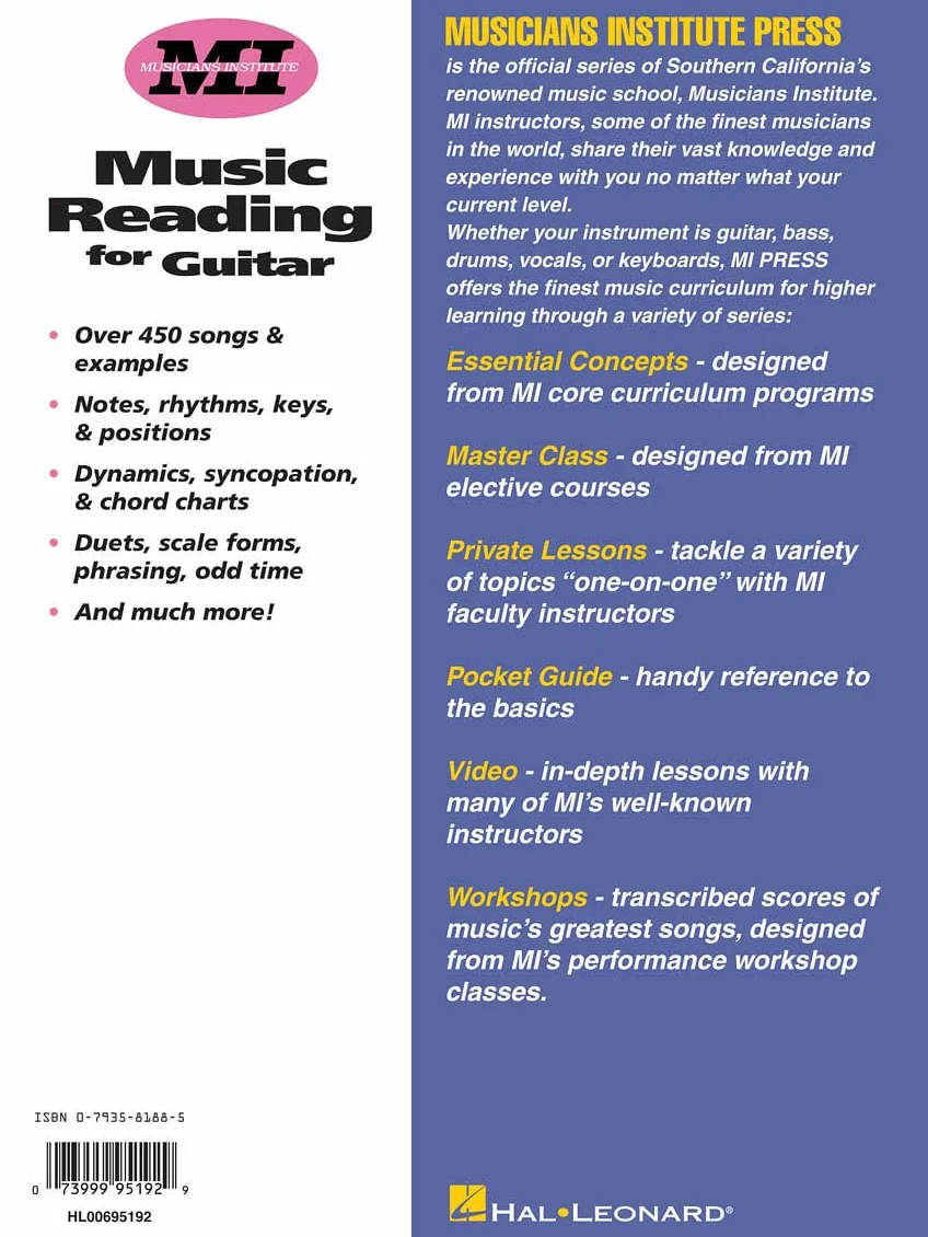Music reading for guitar guitare: Essential Concepts Series