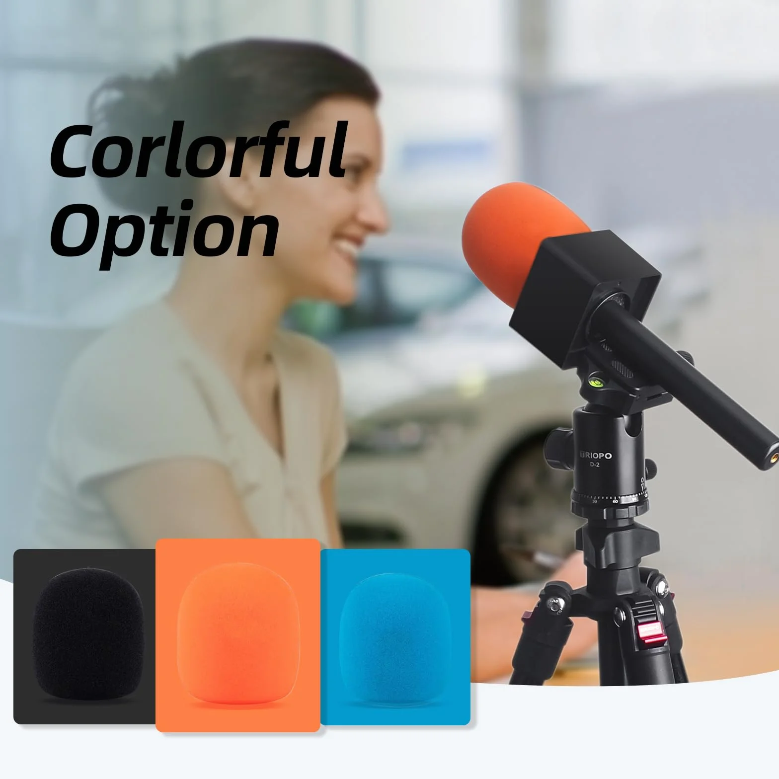 do DJI Mic Handle DJI Mic Mini Rode bezprzewodowy stojak na mikrofon Go Ręczny wywiad Go Grip z gwintem 1/4 cala 3 kolorowa pianka i adapter flagi mikrofonu do raportów podcastów vlog, StarRig