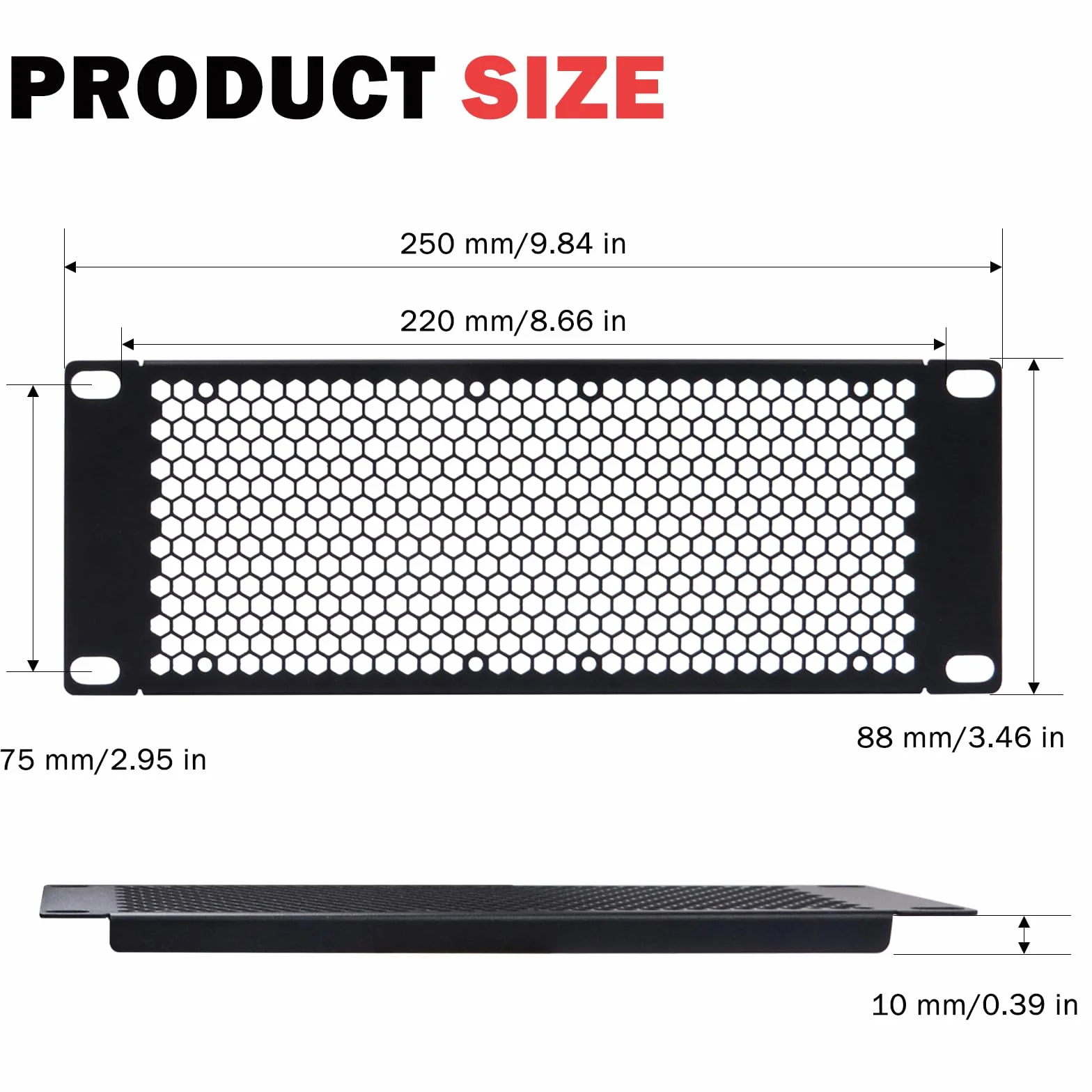 GeeekPi Uchwyt wentylowany 2U do stelaża serwerowego/szafy sieciowej DeskPi RackMate T1/T0/T2 i 25,4 cm
