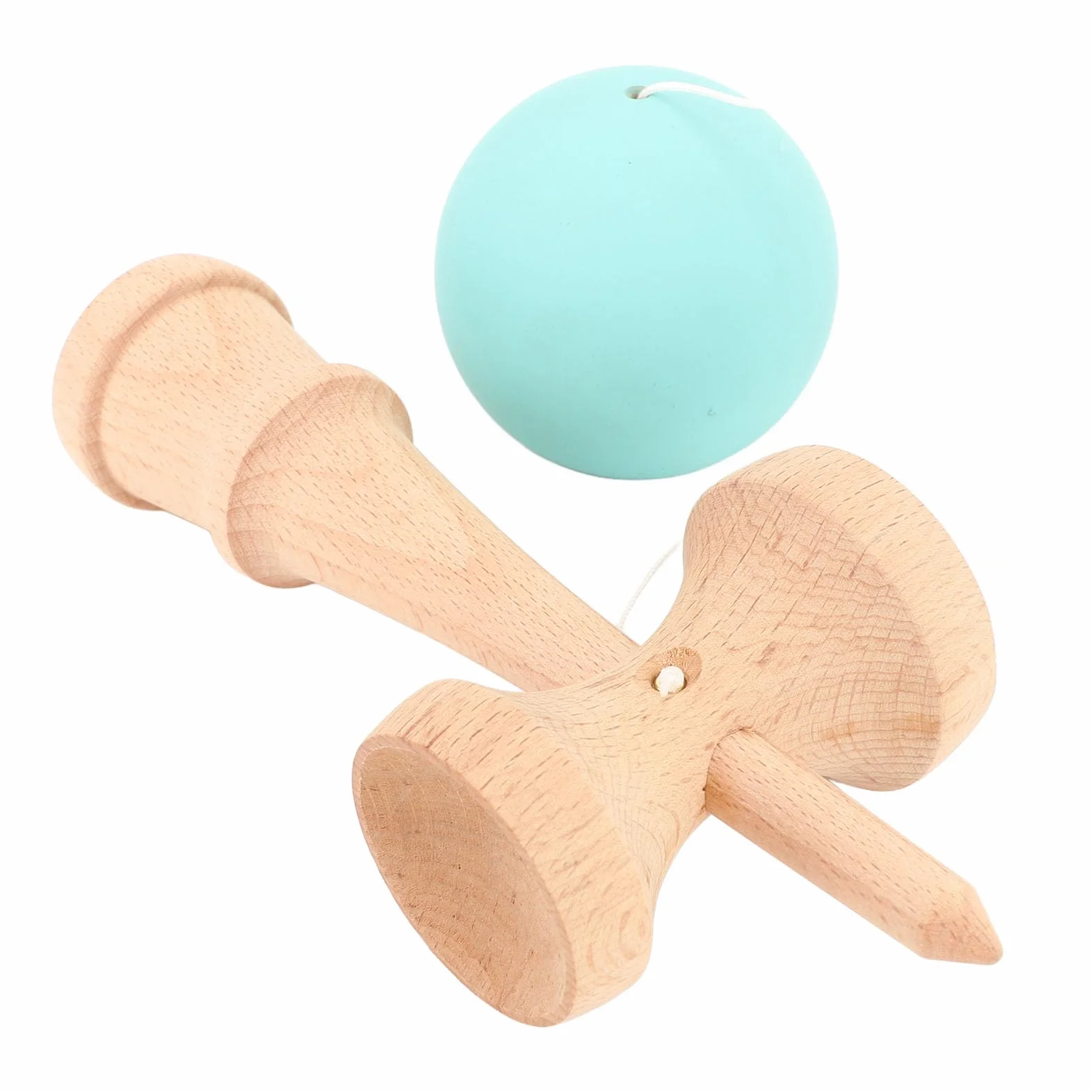 Kendama Toy, Wooden Catch Ball Kendama Wooden Kendama Toy Portable Kendama Poprawia koordynację Oka Dłoni ze Sznurkiem do Pomieszczenia i na Zewnątrz (PURPLE) (GREEN)