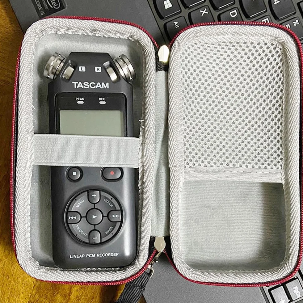 EVA torba podróżna do TASCAM DR-05/DR-07 przenośny rejestrator cyfrowy przenośna torba do przechowywania z kieszenią siatkową kompatybilna z TASCAM DR-05/DR-07