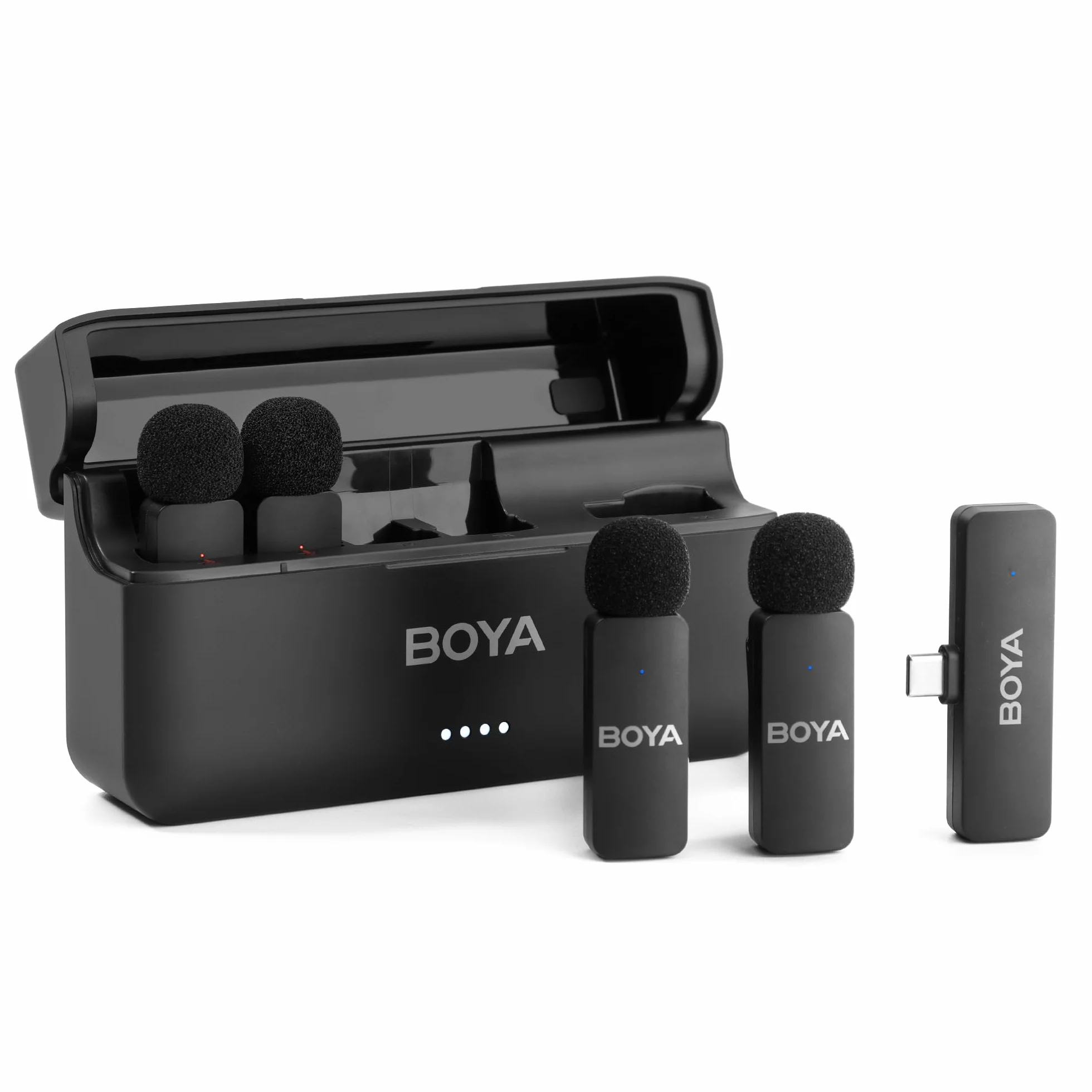 BOYA BY-V4U bezprzewodowy mikrofon krawatowy do iPhone'a 15 Android typu C telefon klips na telefon bezprzewodowy mikrofon klapowy do nagrywania wideo podcastów wywiadu strumieniowego vloga YouTube