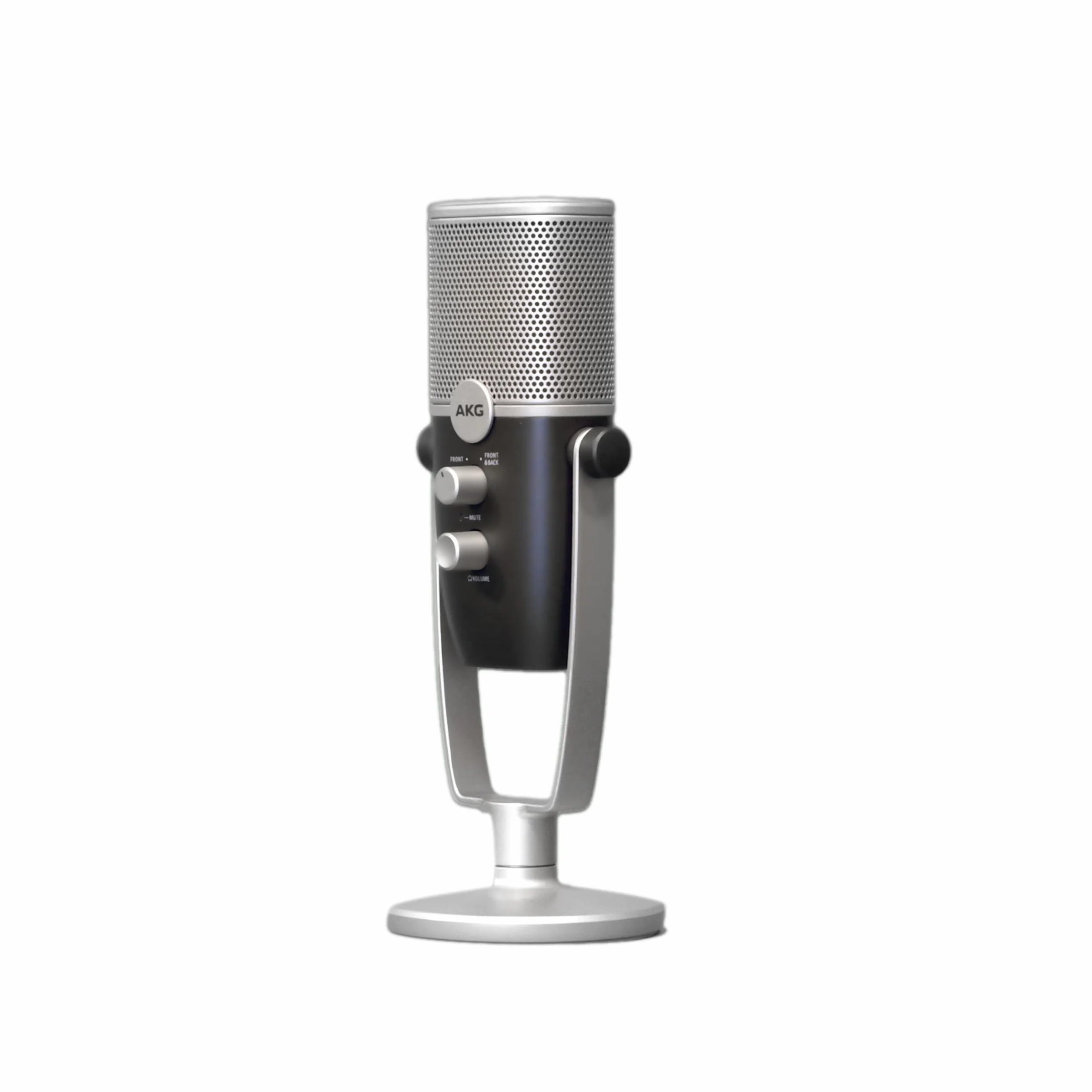 AKG Pro Audio Ara profesjonalny mikrofon pojemnościowy USB-C, tryby przechwytywania dźwięku z podwójnym wzorem, do podcastów, blogów wideo, gier i przesyłania strumieniowego, niebieski i srebrny
