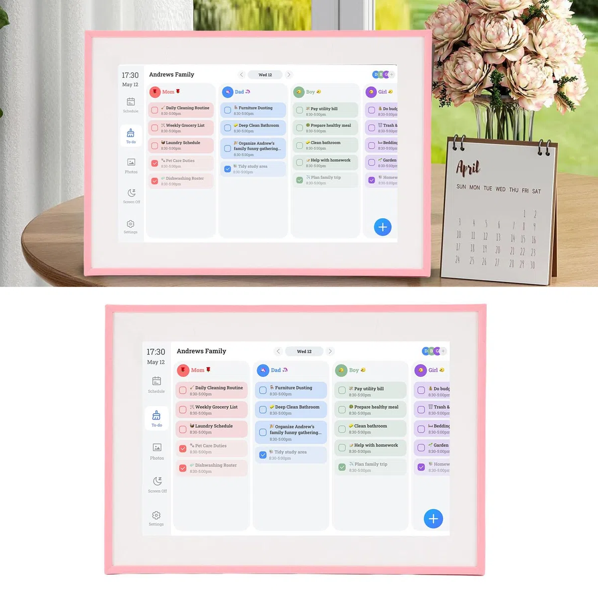 Tbest Smart Digital Calendar z Interaktywnym Wykresem Obowiązków
