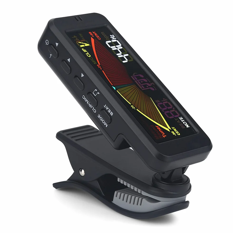 Tunery do gitary, FMT-209 Clip-On cyfrowy duży tuner LCD do gitary chromatycznej basowej ukulele skrzypce