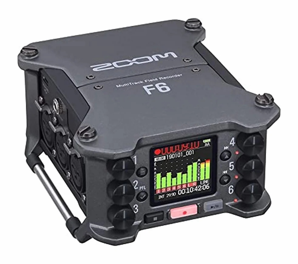 ZOOM F6 Rejestrator Polowy – Profesjonalny 6-Kanałowy 14-Ścieżkowy Rejestrator Audio z 32-Bit, Podwójnym Przetwornikiem A/D, Timecode – Do Podcastów, Filmu, Nagrywania na Żywo – Wersja UE – Antracyt