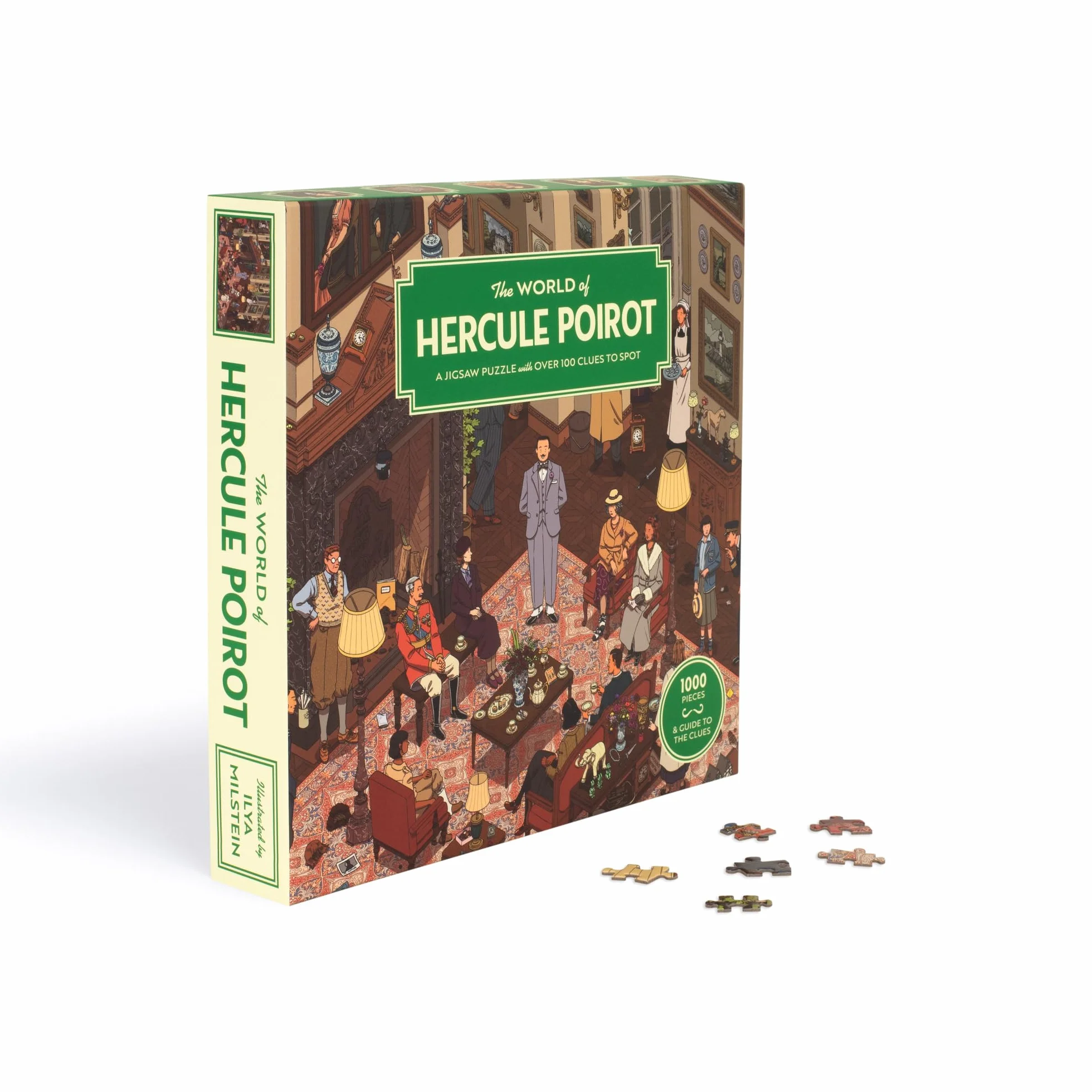 The World of Hercule Poirot: A 1000-piece Jigsaw Puzzle with over 100 Clues to Spot: A Gift for Fans of Agatha Christie