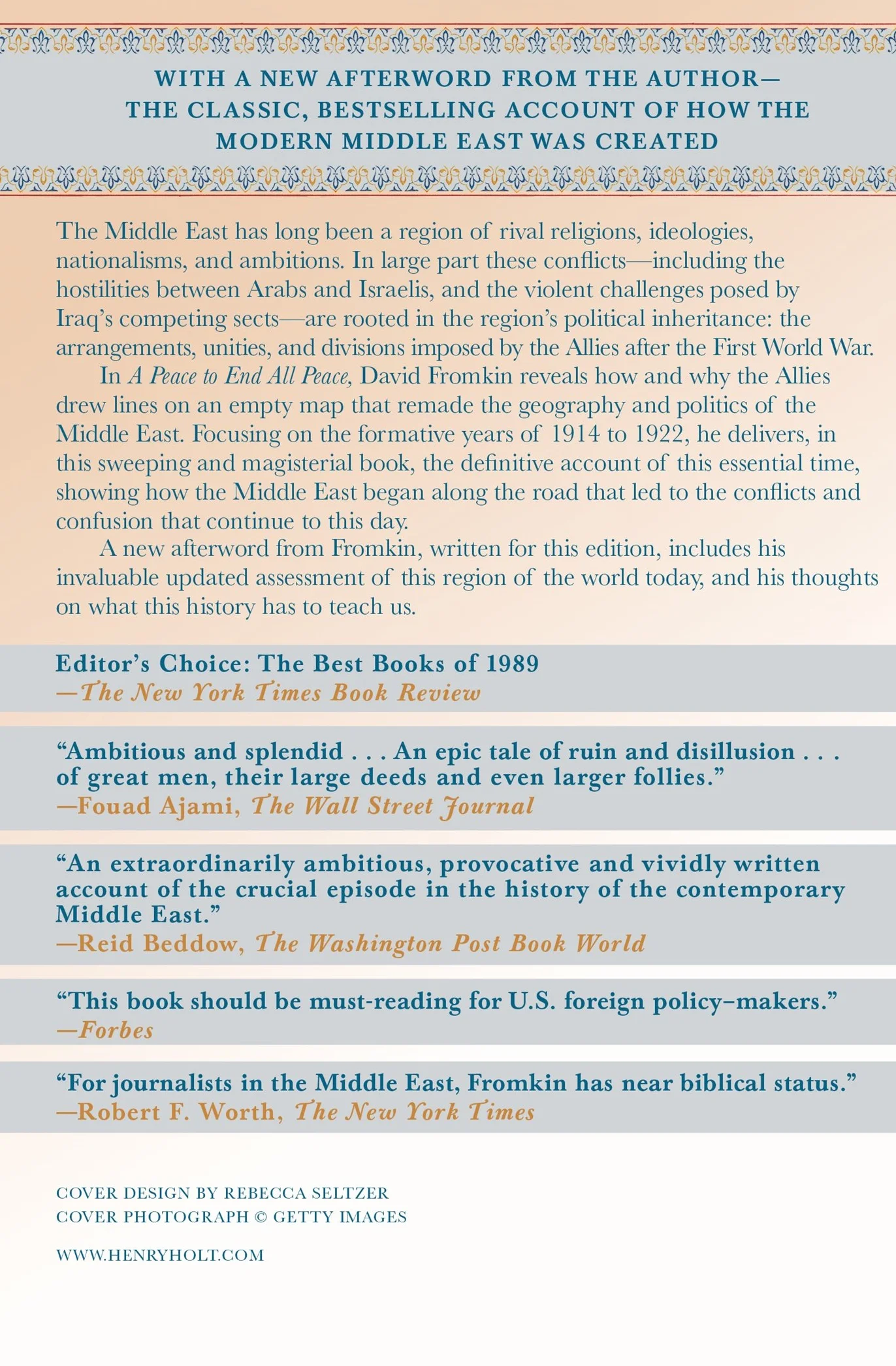 A Peace to End All Peace, 20th Anniversary Edition: The Fall of the Ottoman Empire and the Creation of the Modern Middle East