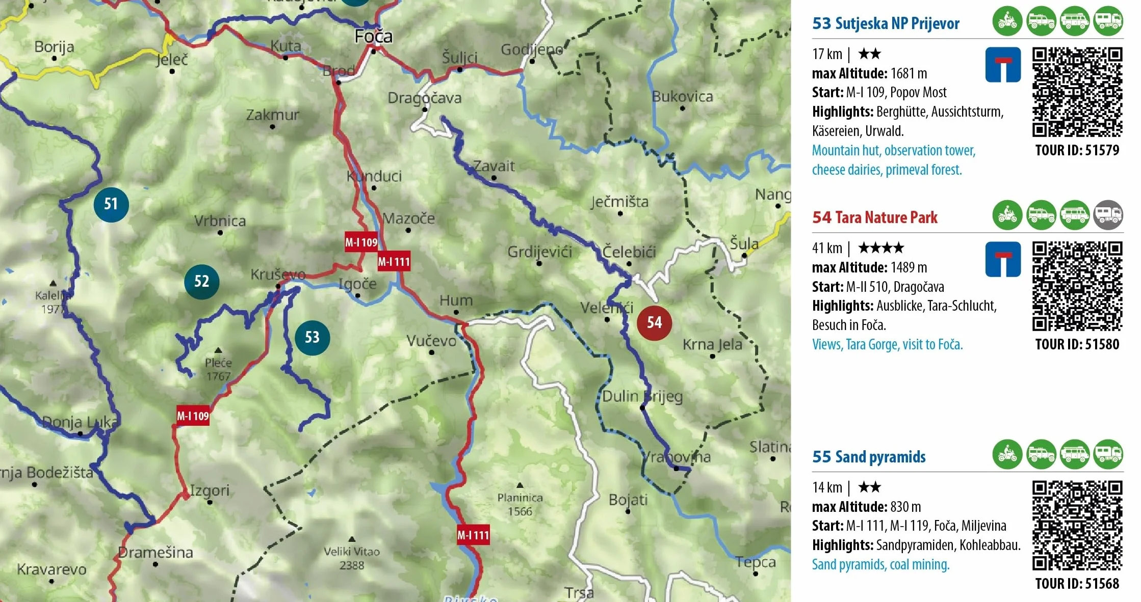 FolyMaps OFFROAD Bosnia and Herzegovina 1:250 000: Special map with over 60 off-road tracks