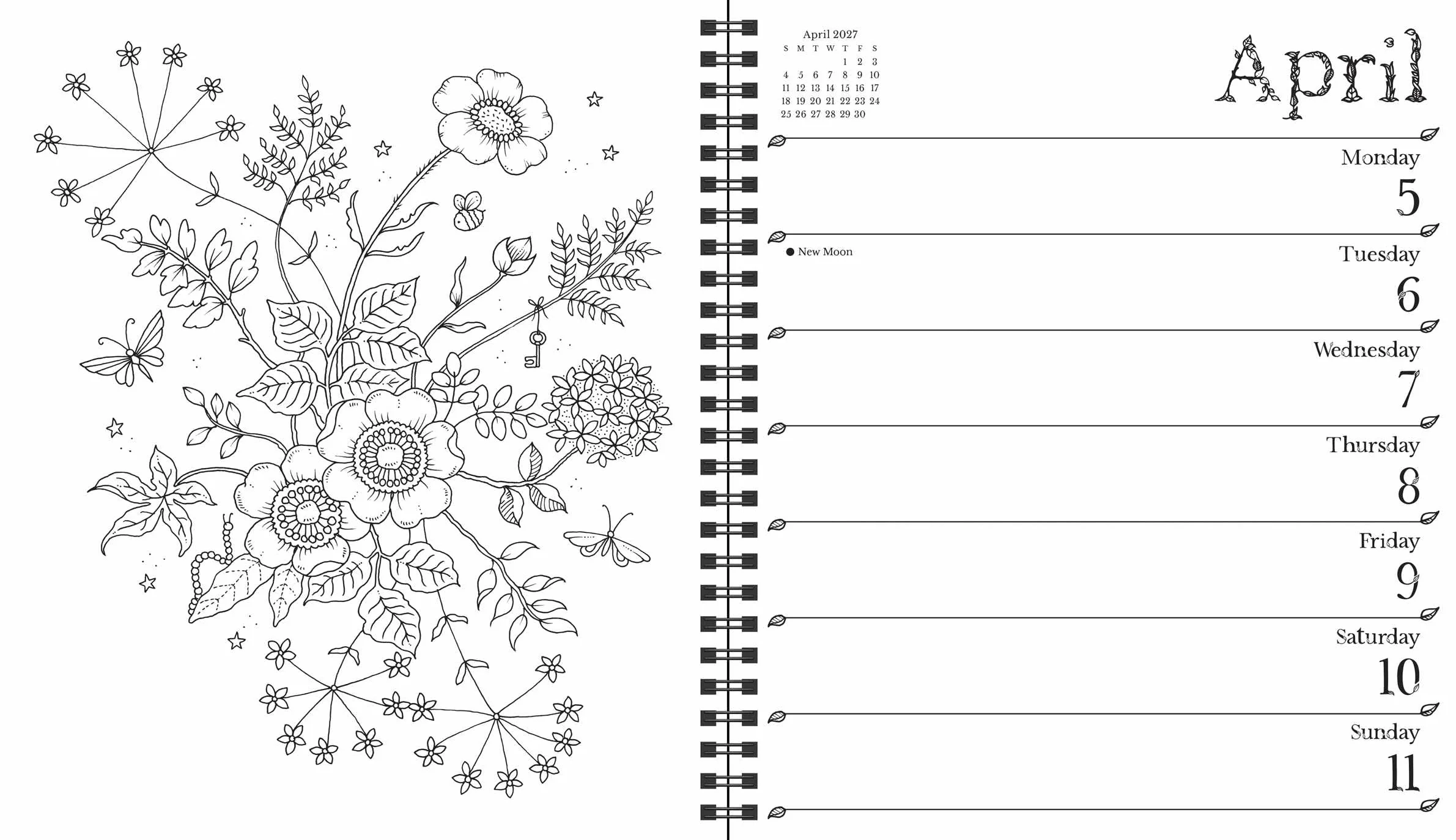 Johanna Basford 2027 Weekly Coloring Calendar