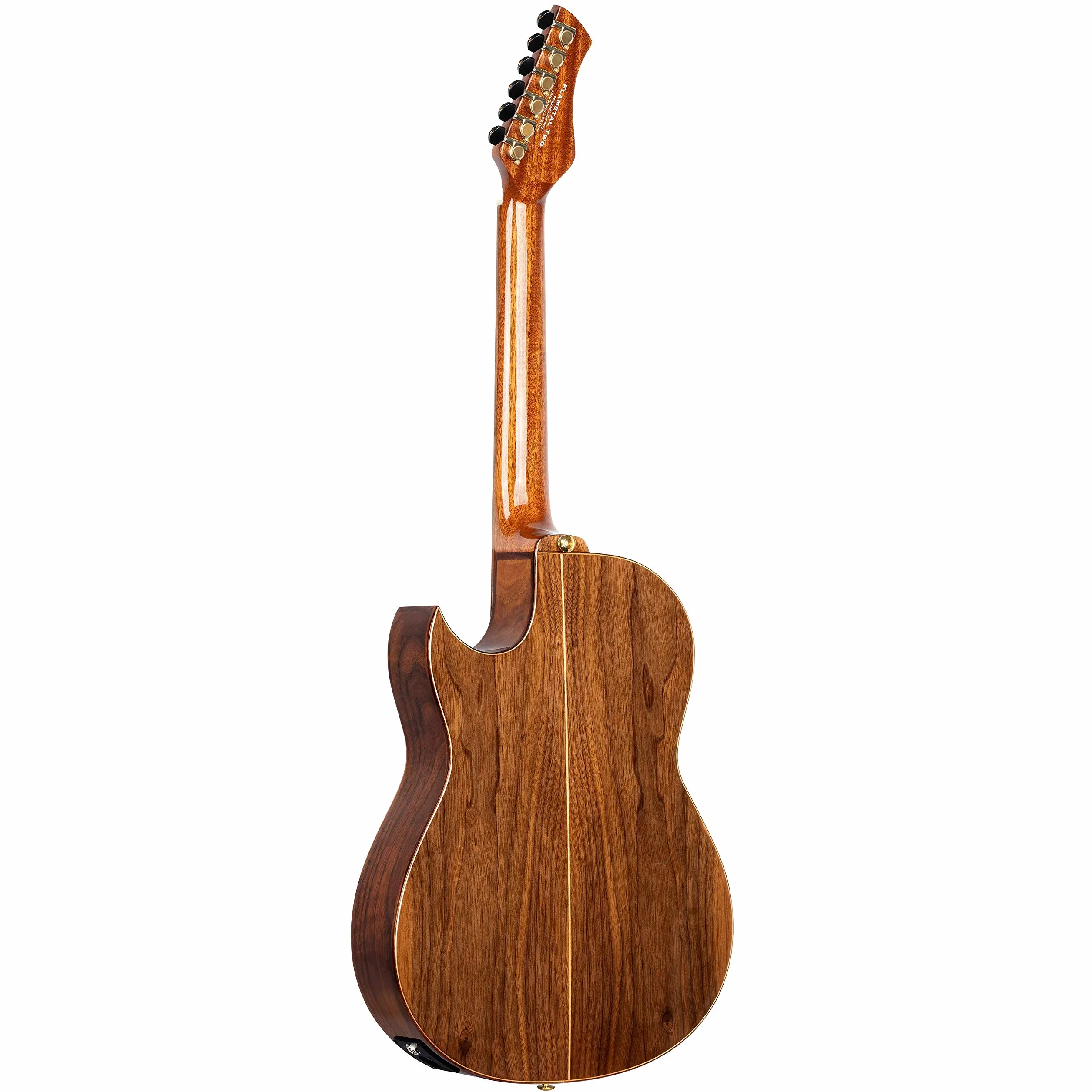 Ortega Guitars Classical Guitar Electro-Acoustic – Wąski Gryf, Korpus Thinline – Seria Signature – W Zestawie Pokrowiec i Folia Ochronna – Lity Cedr/Orzech, Wykończenie Naturalne (FLAMETAL-TWO)