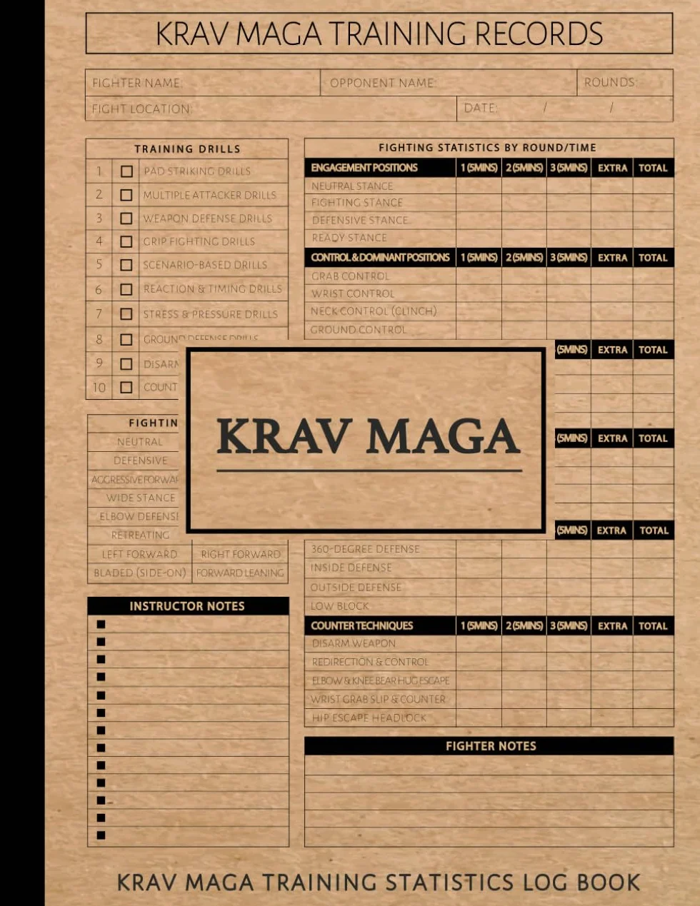 Krav Maga Training Statistics Log Book: Track & Improve Every Technique. Ideal for Martial Artists, Instructors, and Enthusiasts
