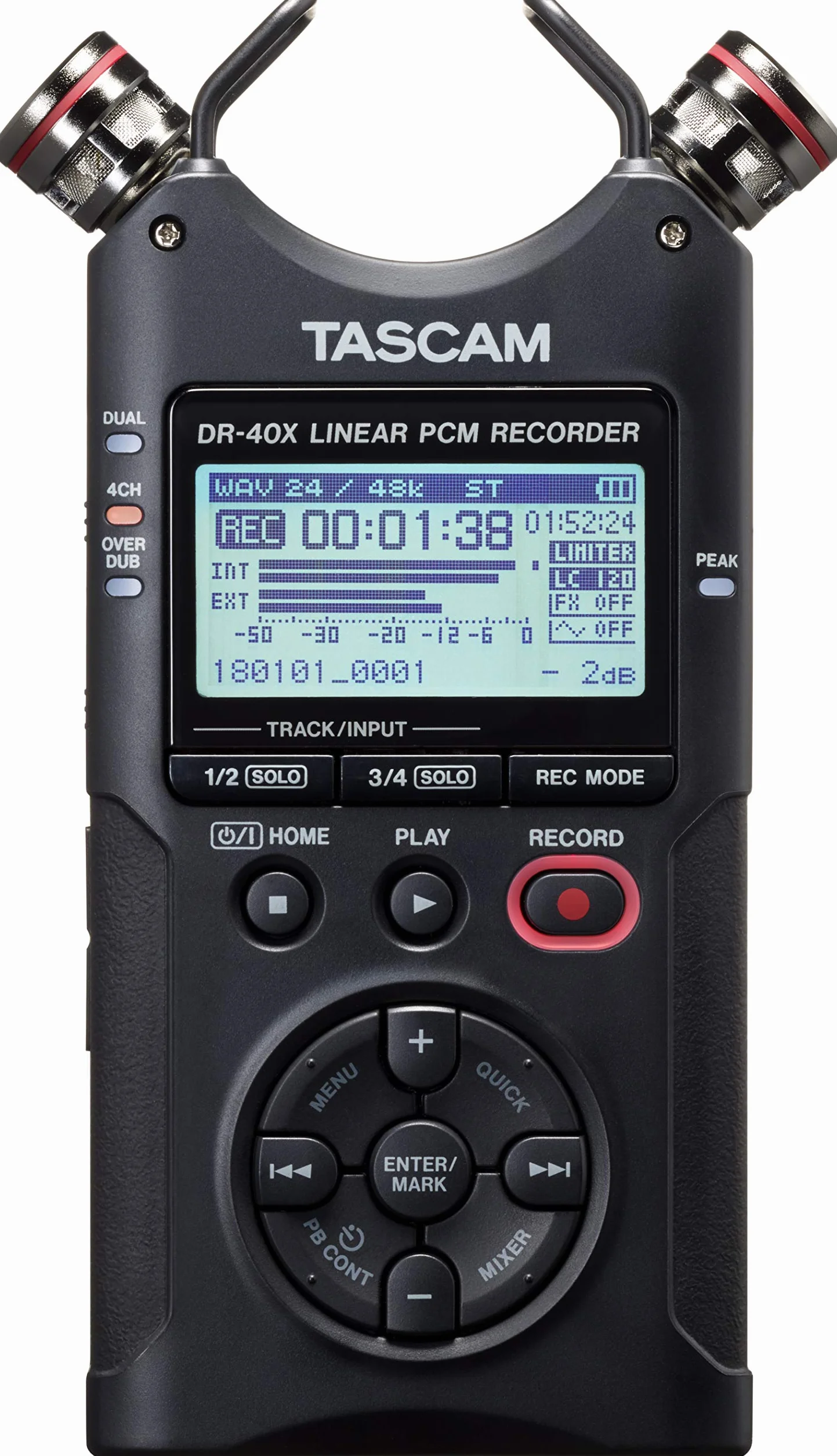 Tascam Przenośny czterościeżkowy rejestrator dźwięku DR-40X i interfejs USB