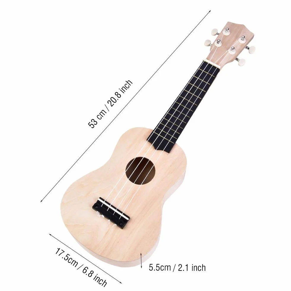 Ukulele "zrób to sam", ukulele z drewna lipowego, 4 struny, zestaw "zrób to sam" dla początkujących, dzieci i dorosłych