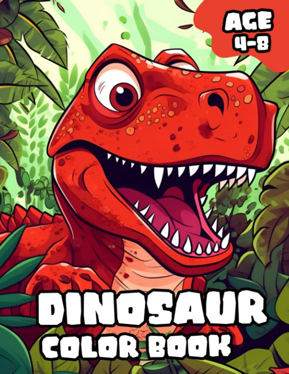 Dinosaur Color Book 50+ Illustrations For Kids: Cute Dinosaur Coloring Book For Kids Age 4-8