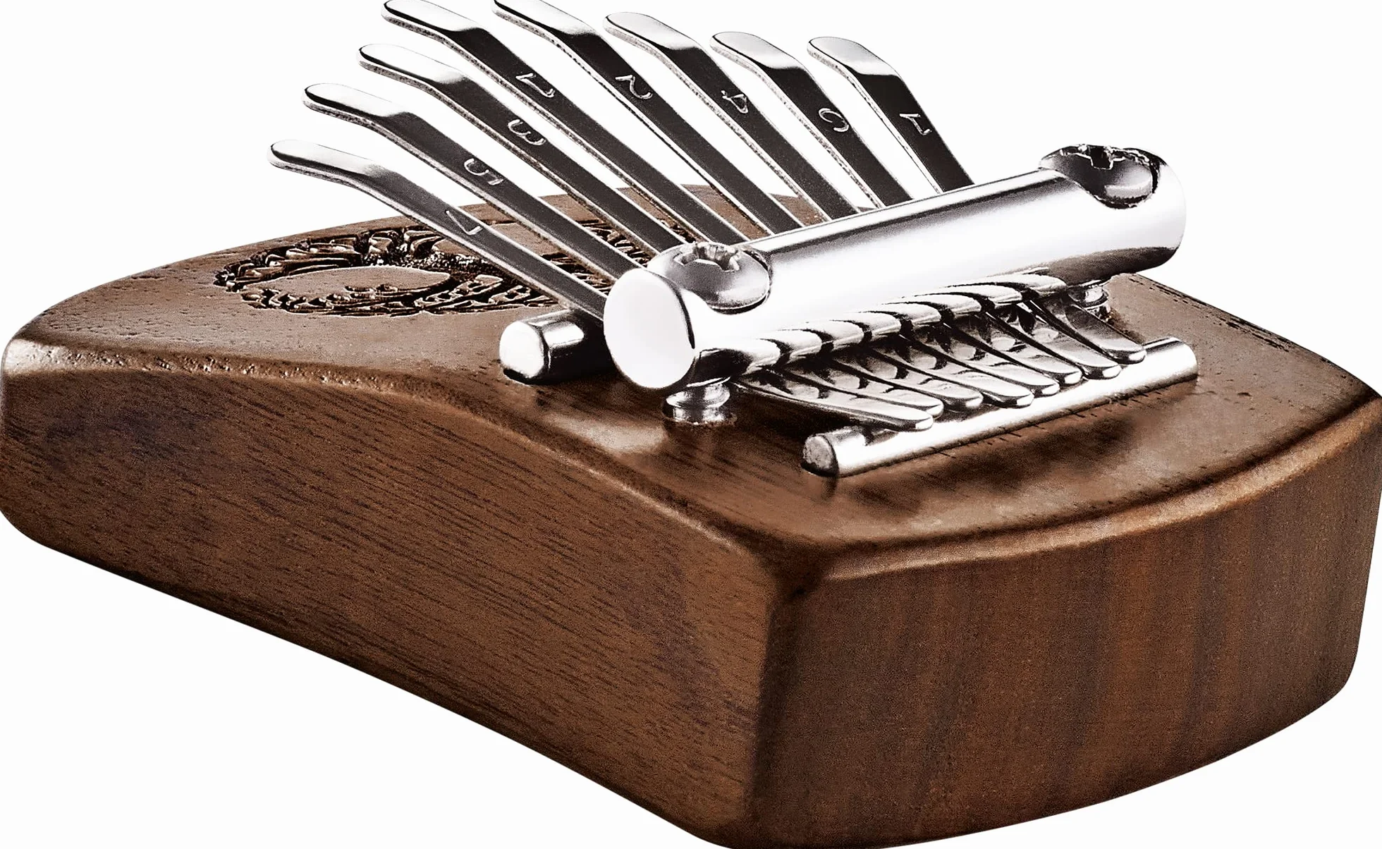 Kalimba Sonic Energy Lite Drewno – 8 Dźwięków w Tonacji C-dur – do Medytacji, Sekcji Perkusyjnej i Jogi – Czarny Orzech Włoski, Drzeworyt Tree of Life (KL801TOL)