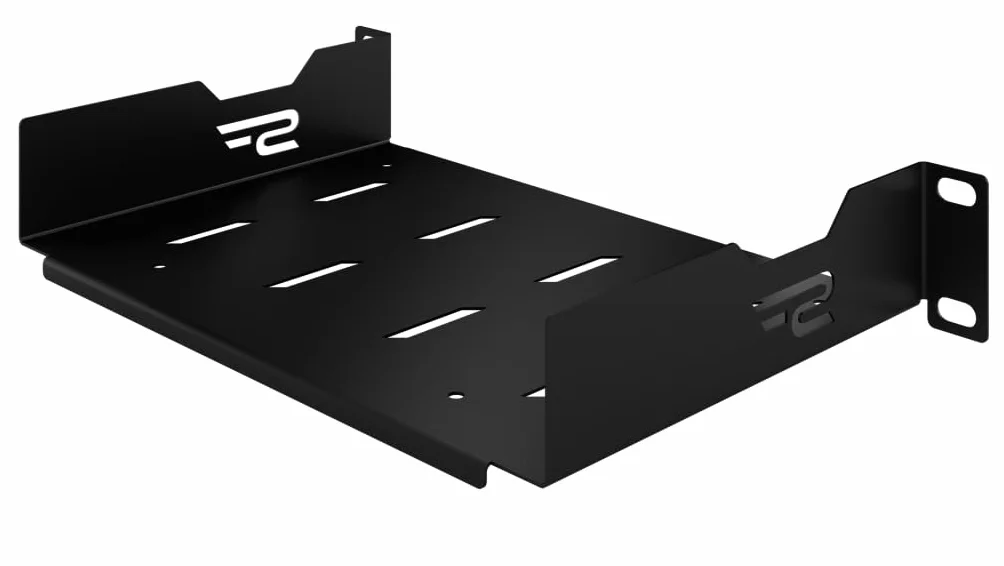 Półka Stała Rack 10 cali 1U 150mm, Metal, Czarny | Półka Rackowa 10 Cali Płaska Perforowana do Montażu w Szafach Serwerowych i Sieciowych w Systemie Rack