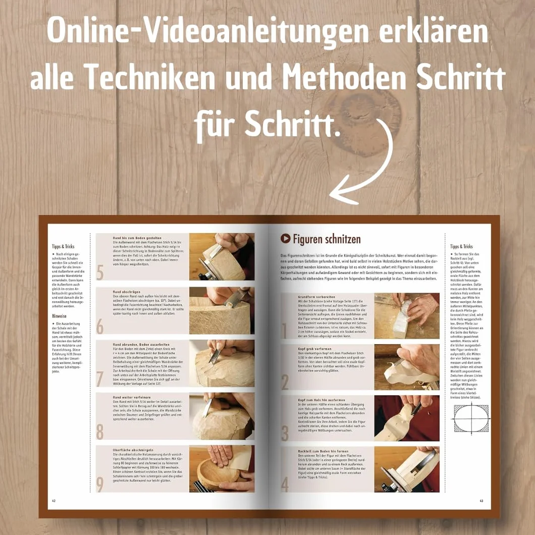 Schnitzen: Das Grundlagenbuch. Mit Online-Tutorialvideos