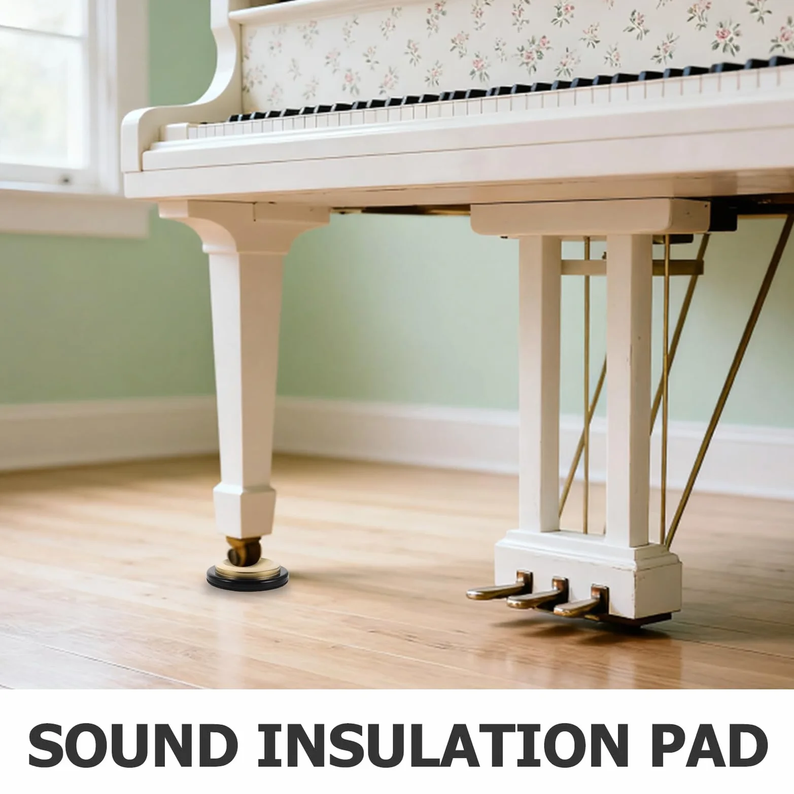 HOMSFOU Piano Caster Cups z Grubymi Podkładkami Antywibracyjnymi i Ochroną Podłogi Izolujące Dźwięk i Antypoślizgowe pod Meble Podkładki Ochronne Do Twardych Podłóg