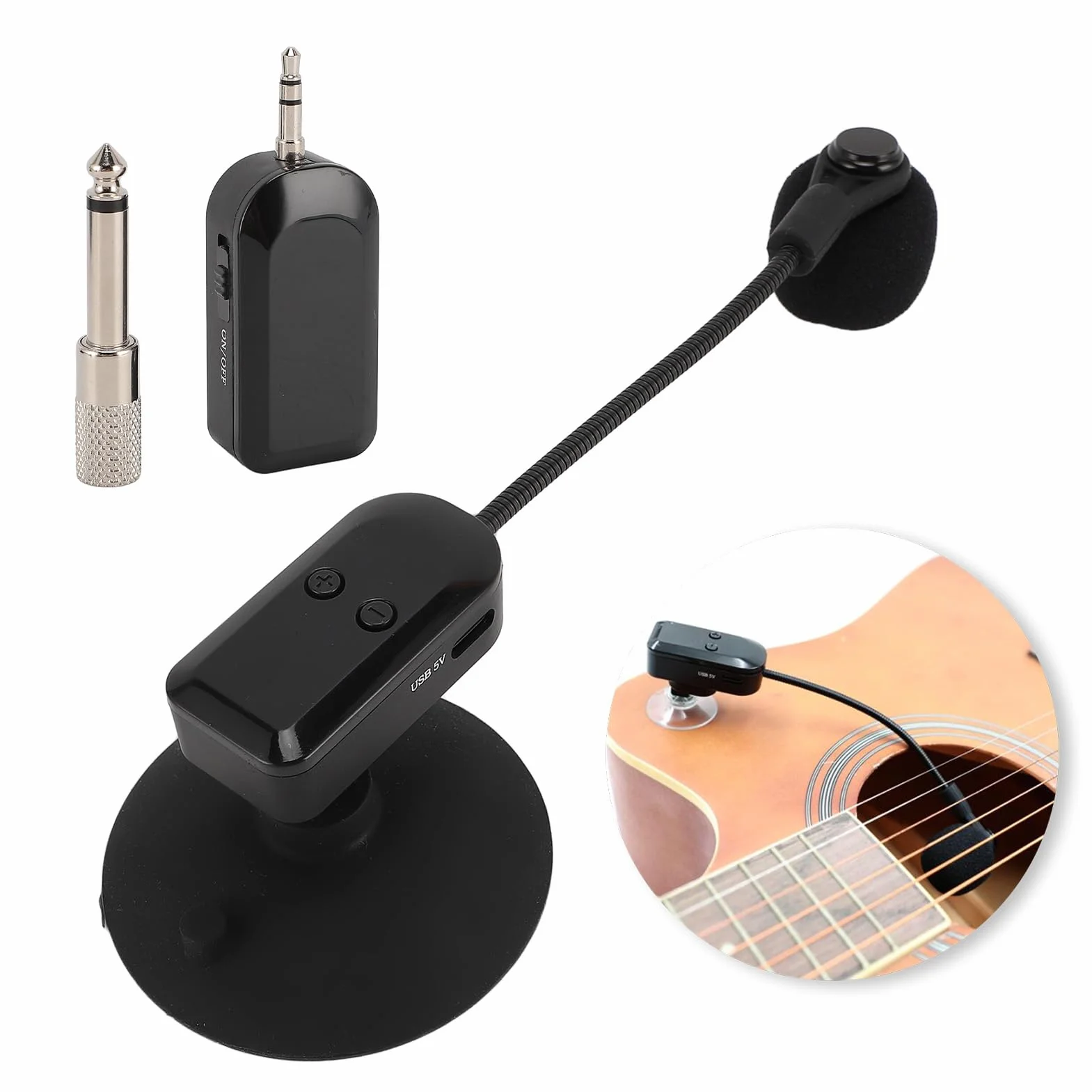 Bezprzewodowy Mikrofon Instrumentu, Bezprzewodowy Gitarowy System Mikrofonu Gitarowego Mik Mikrofonu do Rogów, Trąbki, Saksofonowe Wzmacniacz Głosu, Zasięg 131 Stóp