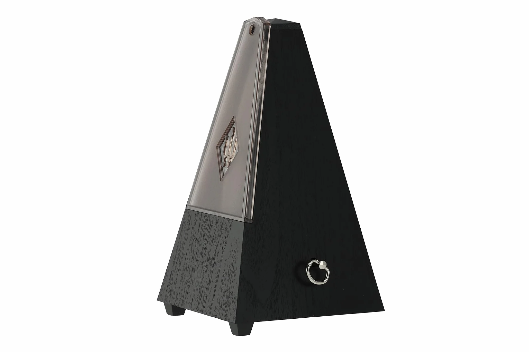 Wittner Metronom w kształcie piramidy System Maelzel Seria 800K - Bez dzwonka - Z pokrywą z pleksiglasu - Czarny - Mechaniczny do nakręcania - Nie wymaga baterii - Wyprodukowano w Niemczech