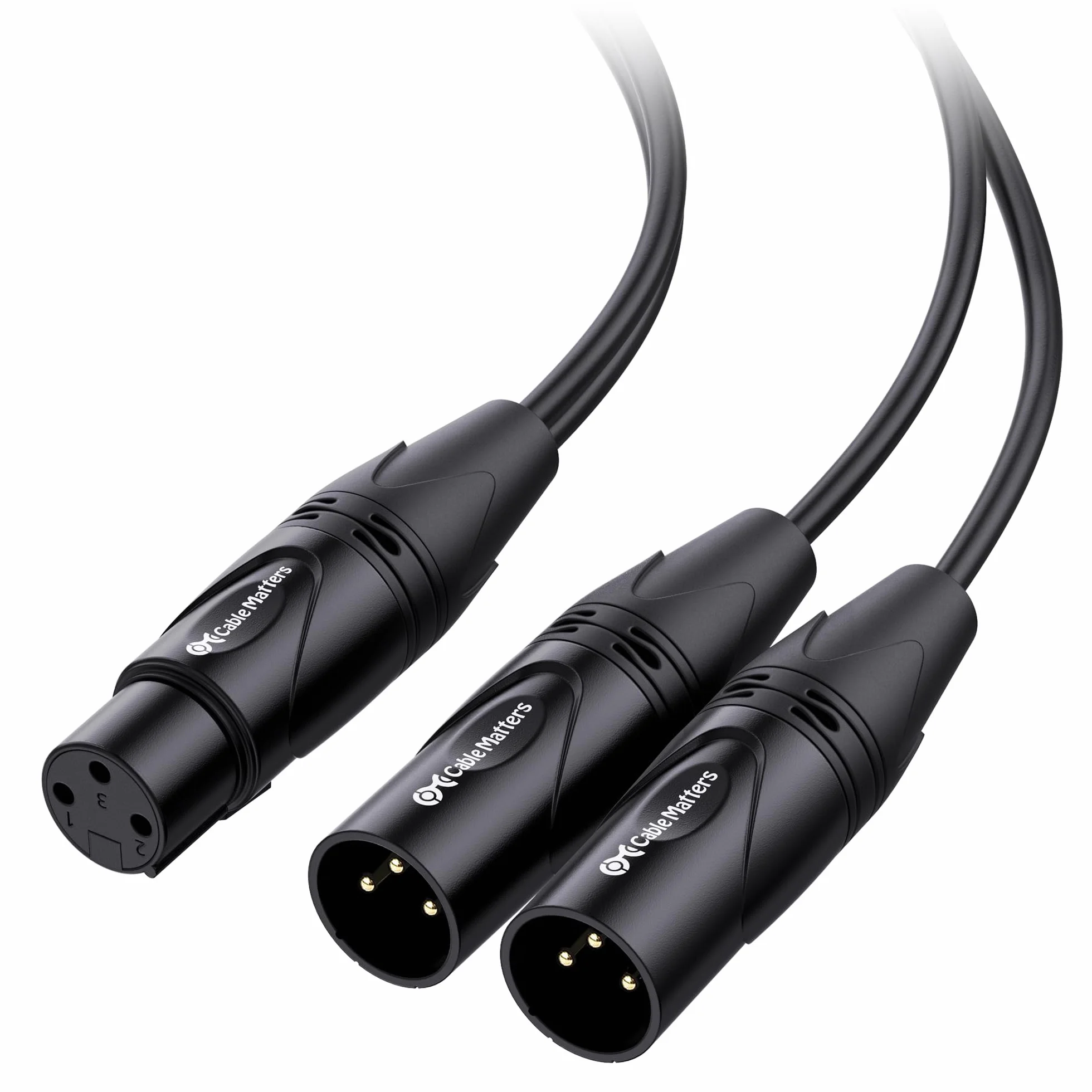 Cable Matters zbalansowany kabel rozdzielający XLR Y - 1,8 m, XLR splitter 2× męski do 1× żeński, 3-pin