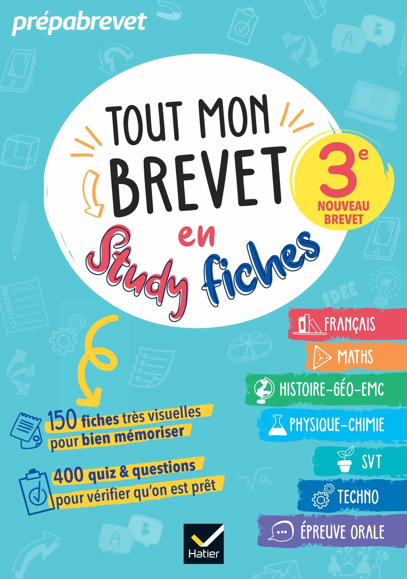 Tout mon brevet 2026 en studyfiches - 3e (toutes les matières): fiches visuelles & quiz pour réviser son brevet facilement