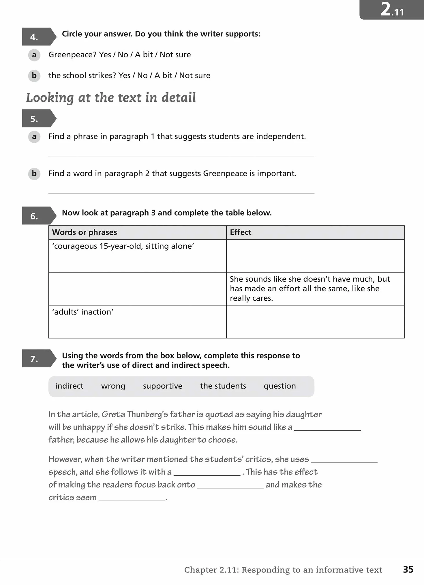 Lower Secondary English Workbook: Stage 7
