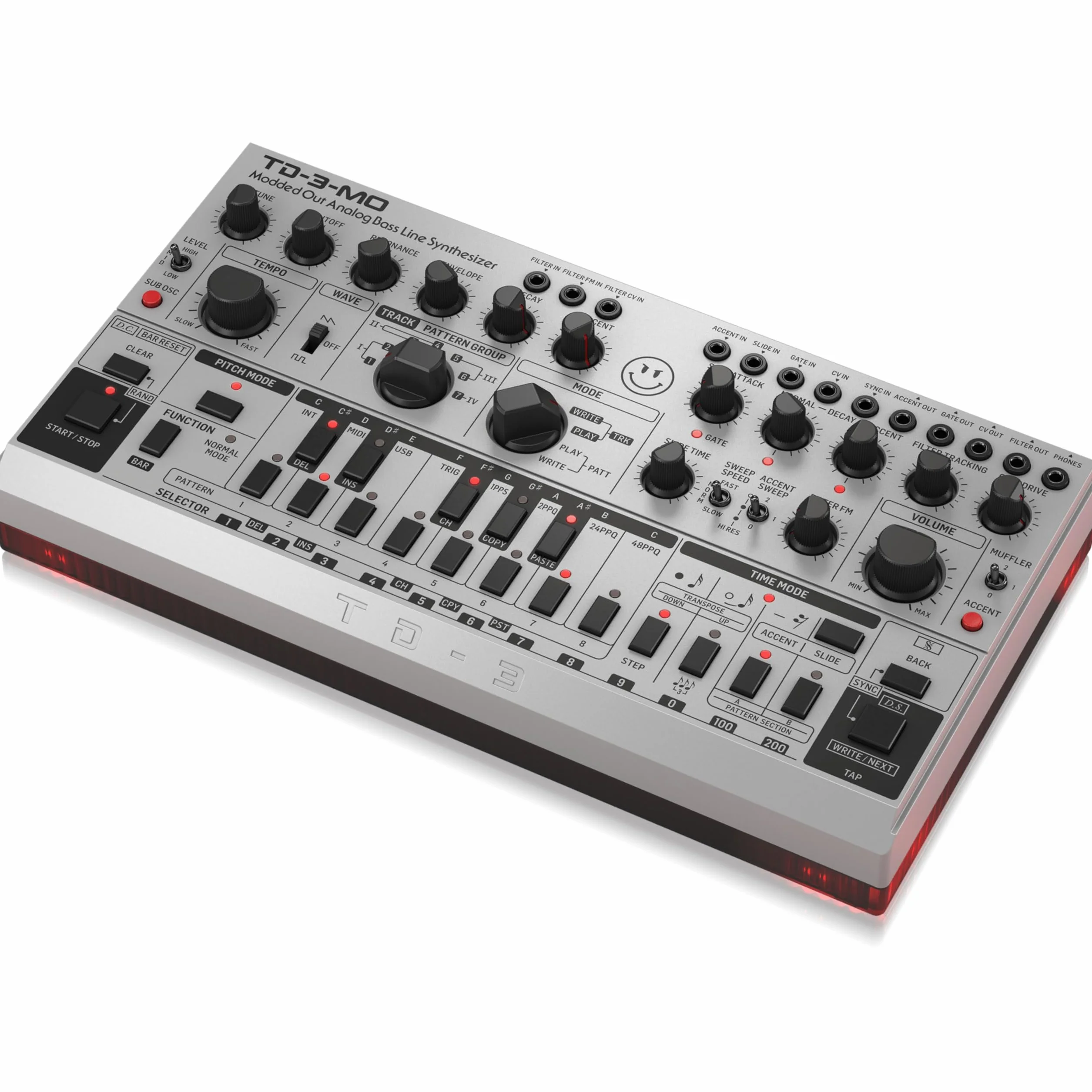 Behringer TD-3-MO-SR Desktop Synthesizer – “Modded Out” Analog Bass Line Synthesizer (Silver Color) – for Synthesizer Musicians