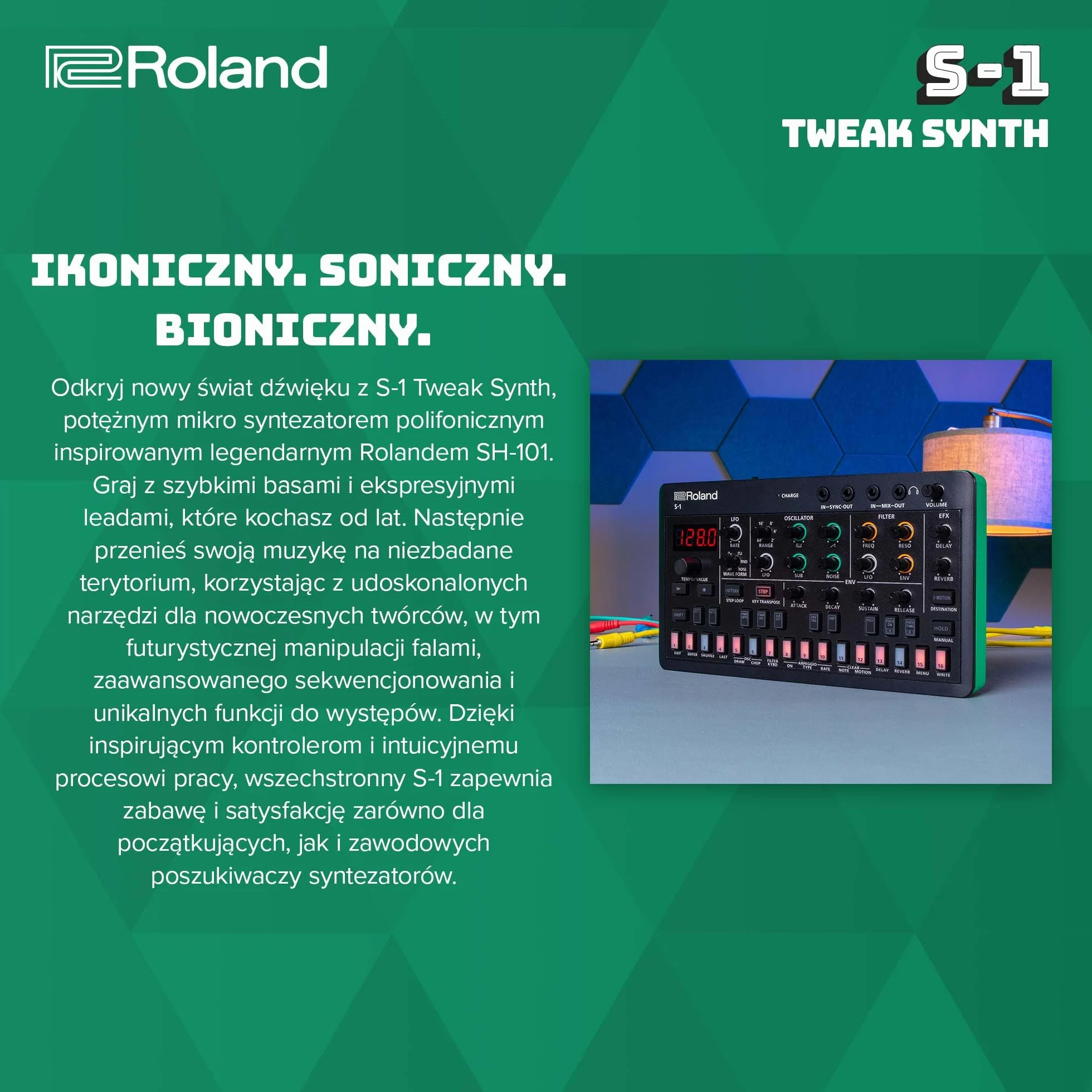 Roland AIRA Compact S-1 Tweak Synth | Ultraprzenośny Micro Polysynth z Zaawansowanymi Narzędziami | D-Motion Sound Control | Bateria na 4,5-godzinny | Lekki i Wytrzymały