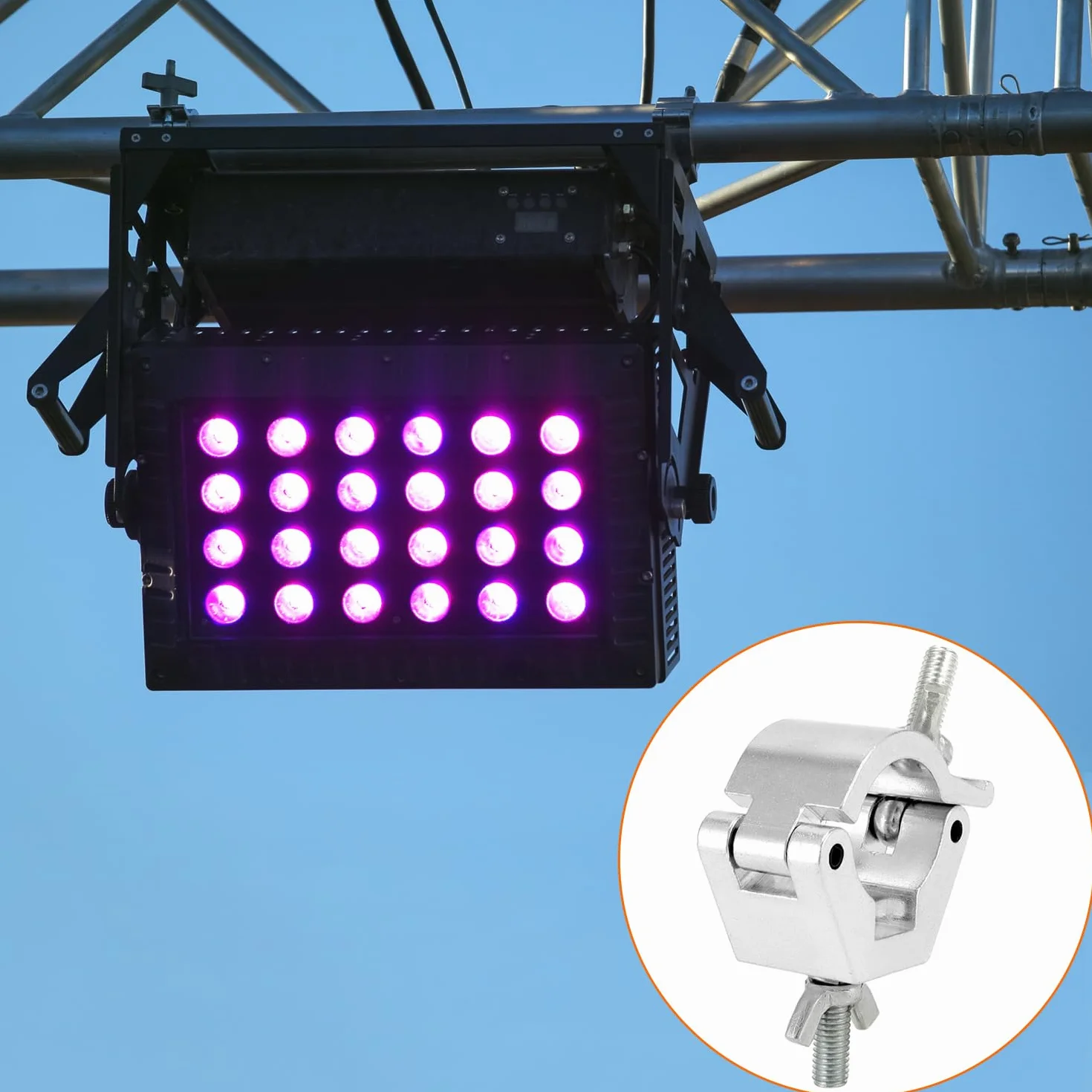 QWORK® 8 szt. zacisków poprzecznych — 30-36 mm — udźwig 100 kg — zaciski ze stopu aluminium do oświetlenia scenicznego reflektory punktowe oświetlenie z ruchomą głowicą