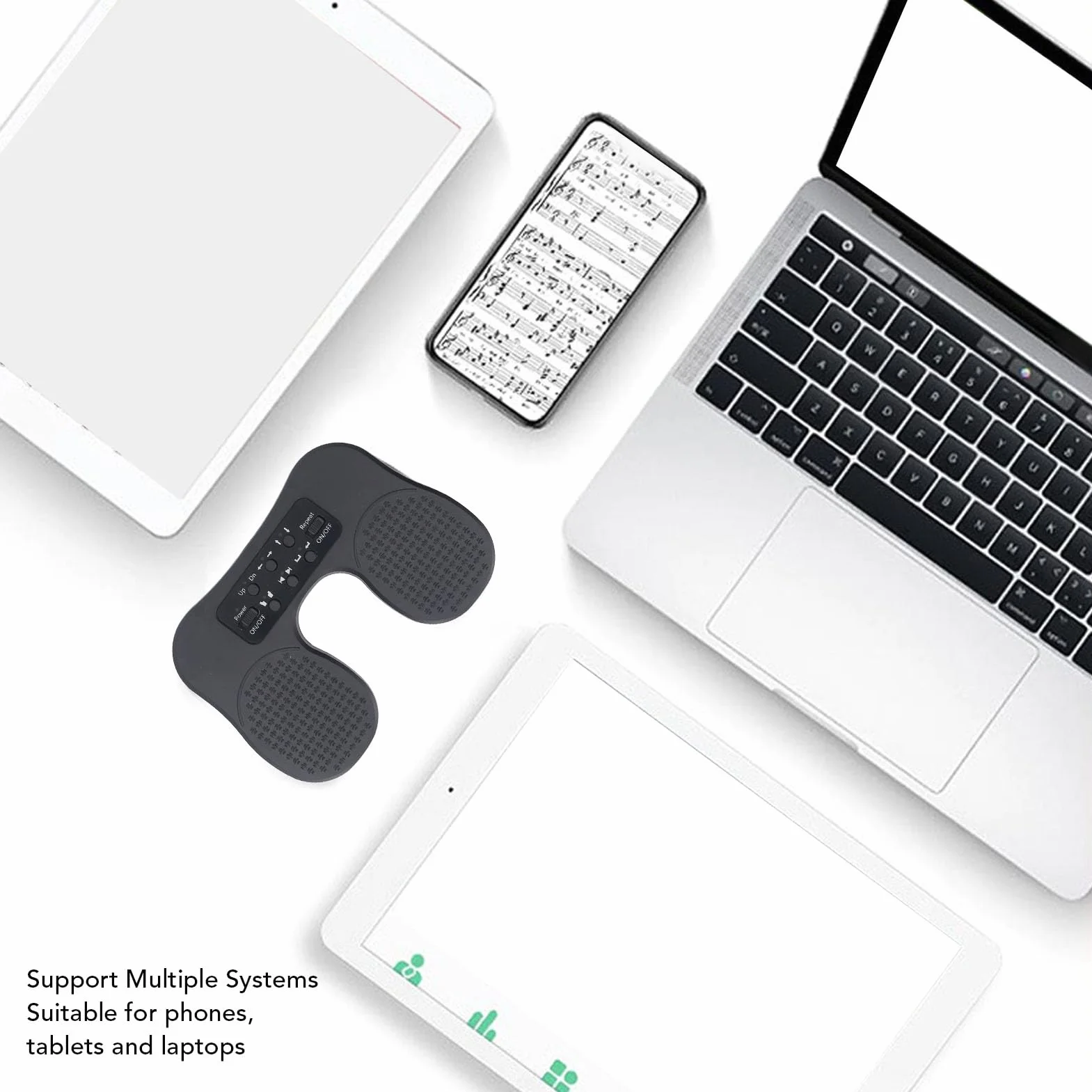 Music Page Turner Pedal, Ciche Wi Fi BT USB C Połączenie Przewodowe Niestandardowy pedał Nożny do Tabletów, Telefonów, Klawiatur Fortepianowych
