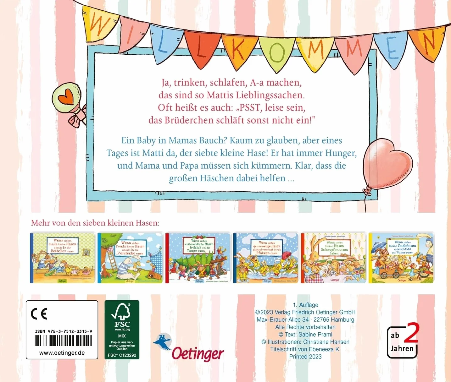 Wenn die kleinen Hasen um Häschen Nummer sieben rasen: Süßes Pappbilderbuch über die Geburt eines neuen Hasen-Geschwisterchens ab 2 Jahren