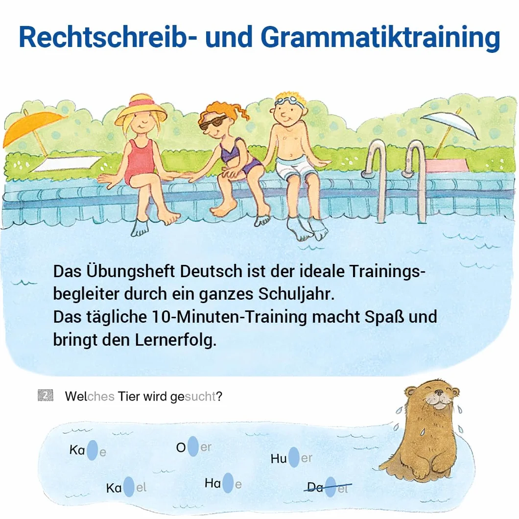 Das Übungsheft Deutsch 4: Rechtschreib- und Grammatiktraining für Klasse 1 bis 4. Mit Stickerbogen und Lösungsbeilage