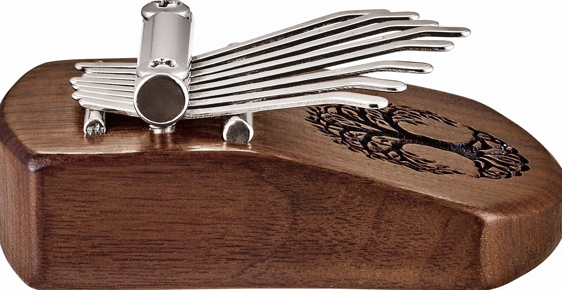 Kalimba Sonic Energy Lite Drewno – 8 Dźwięków w Tonacji C-dur – do Medytacji, Sekcji Perkusyjnej i Jogi – Czarny Orzech Włoski, Drzeworyt Tree of Life (KL801TOL)