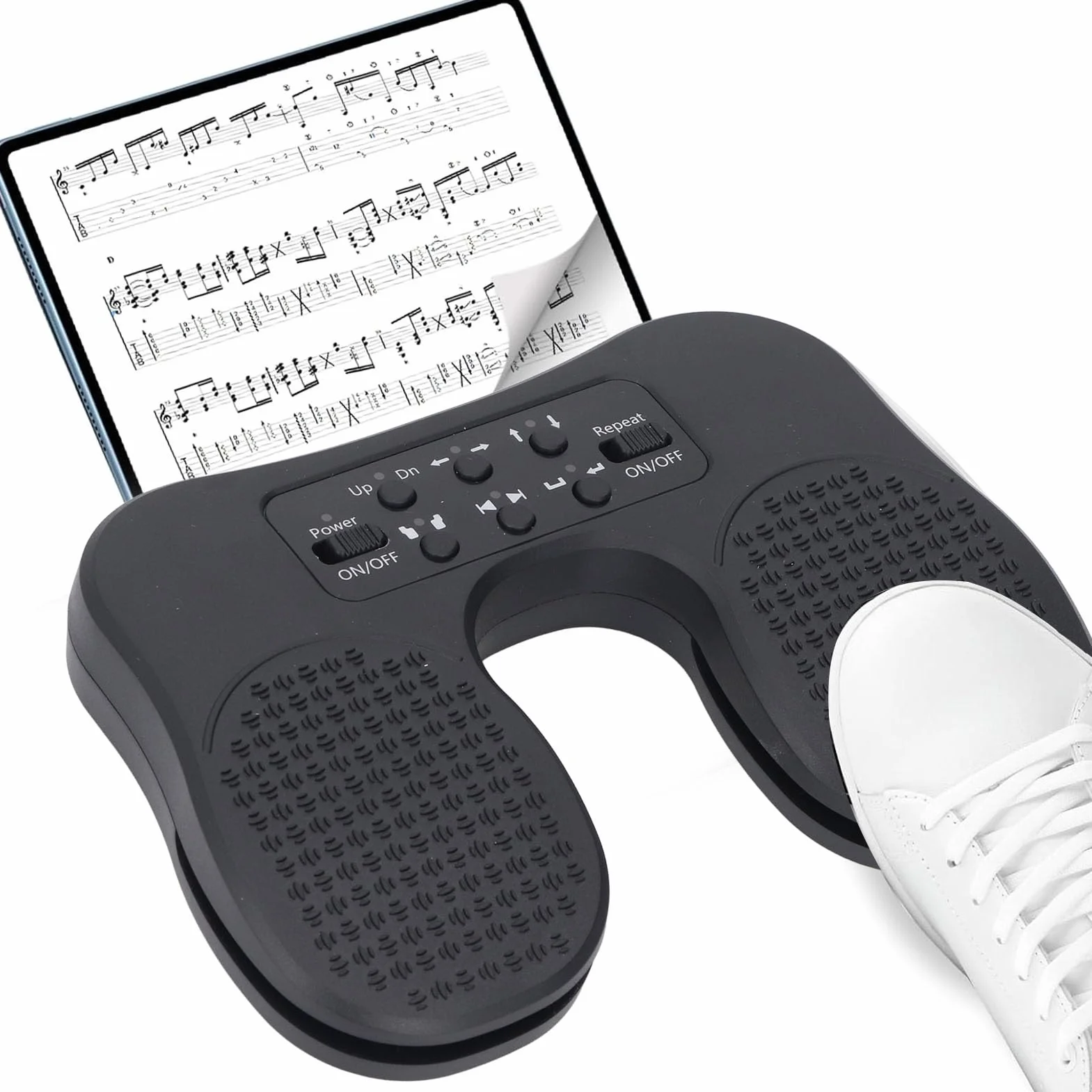 Music Page Turner Pedal, Ciche Wi Fi BT USB C Połączenie Przewodowe Niestandardowy pedał Nożny do Tabletów, Telefonów, Klawiatur Fortepianowych