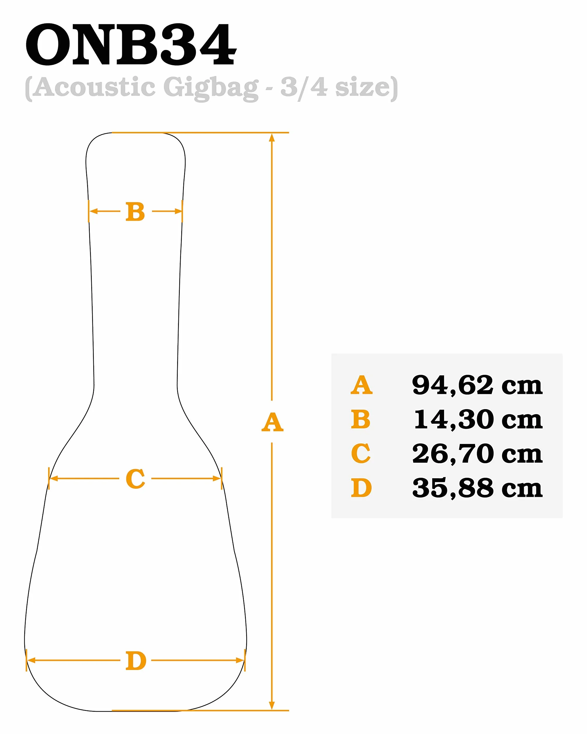 Ortega Guitars ONB34 wysokiej jakości torba na gitarę koncertową, rozmiar 3/4 z zestawem plecaka, czarna