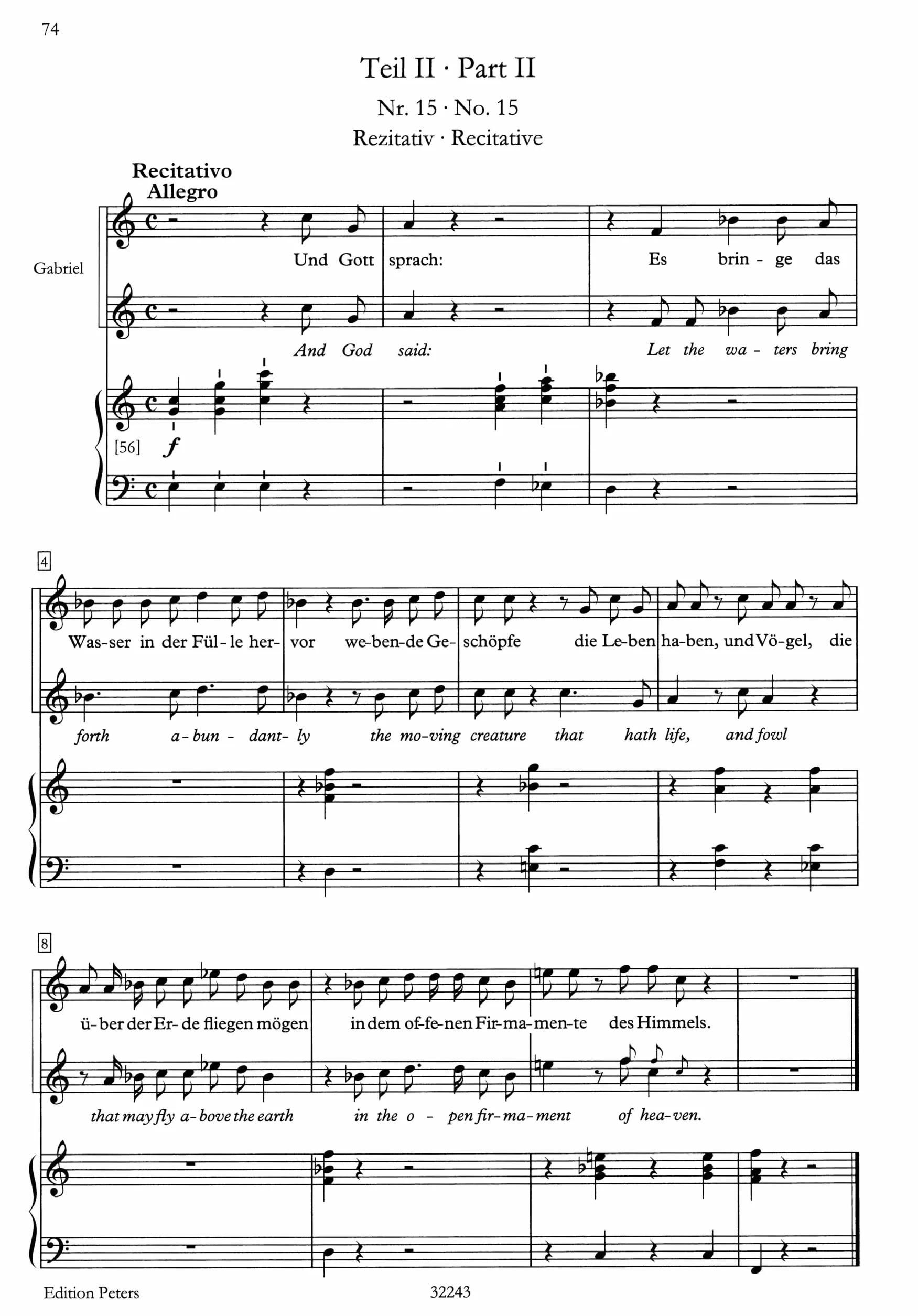 Die schopfung (ka): Oratorium für Solostimmen, Chor und Orchester / Klavierauszug