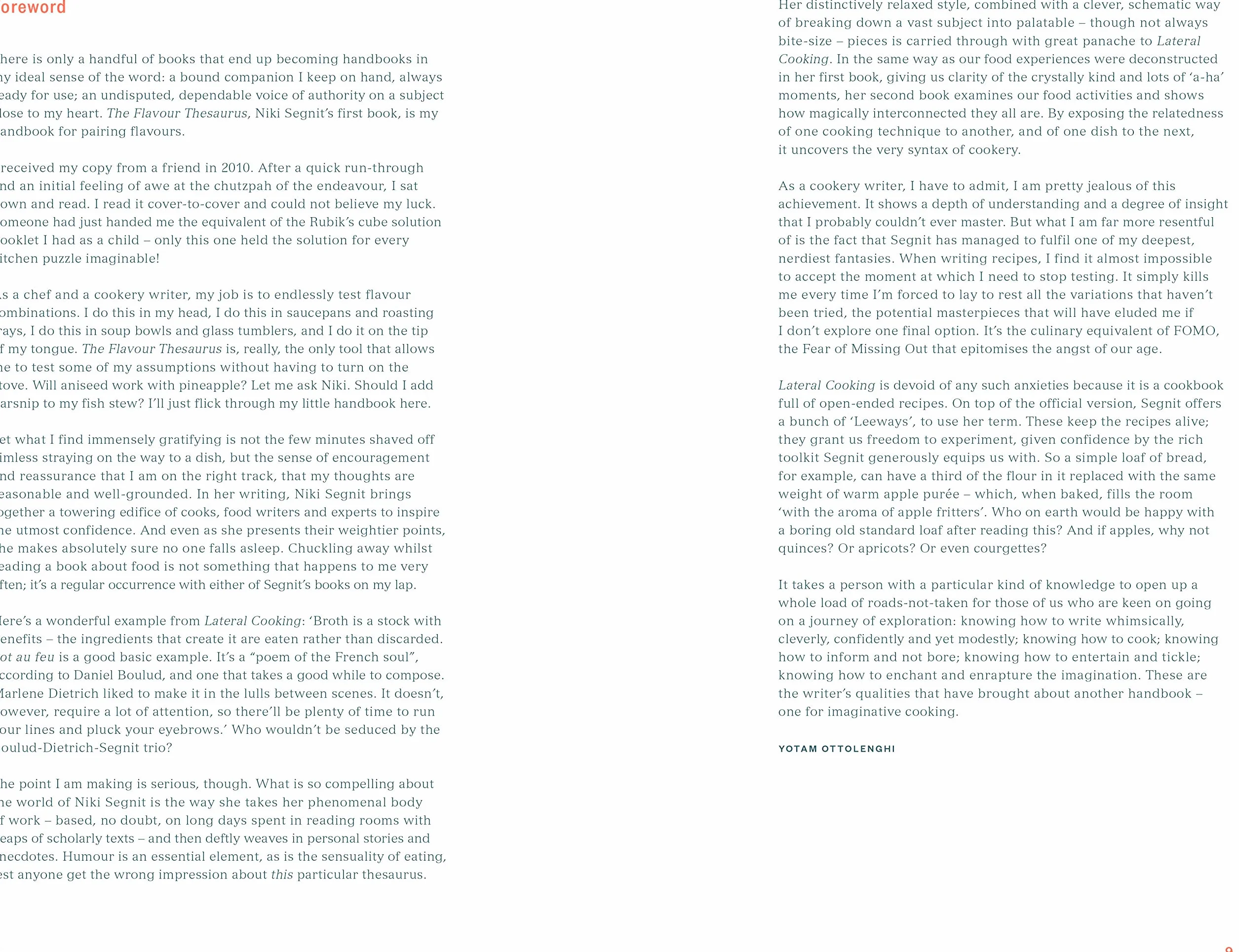 Lateral Cooking: Foreword by Yotam Ottolenghi