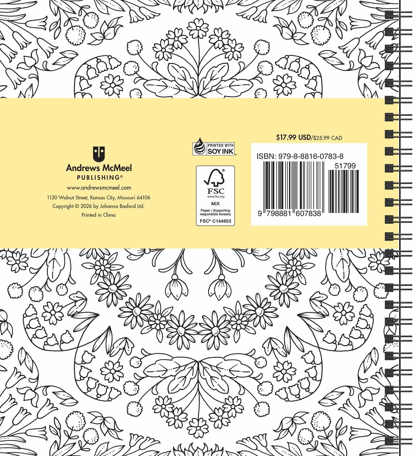 Johanna Basford 2027 Weekly Coloring Calendar