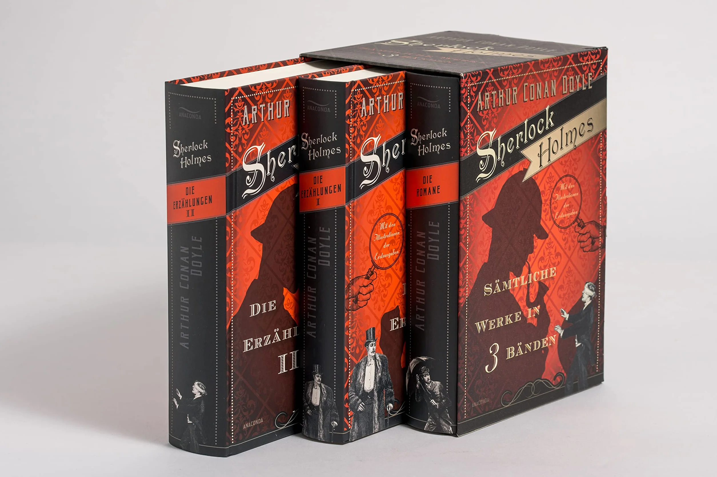 Sherlock Holmes - Sämtliche Werke in 3 Bänden (Die Erzählungen I, Die Erzählungen II, Die Romane) (3 Bände im Schuber)