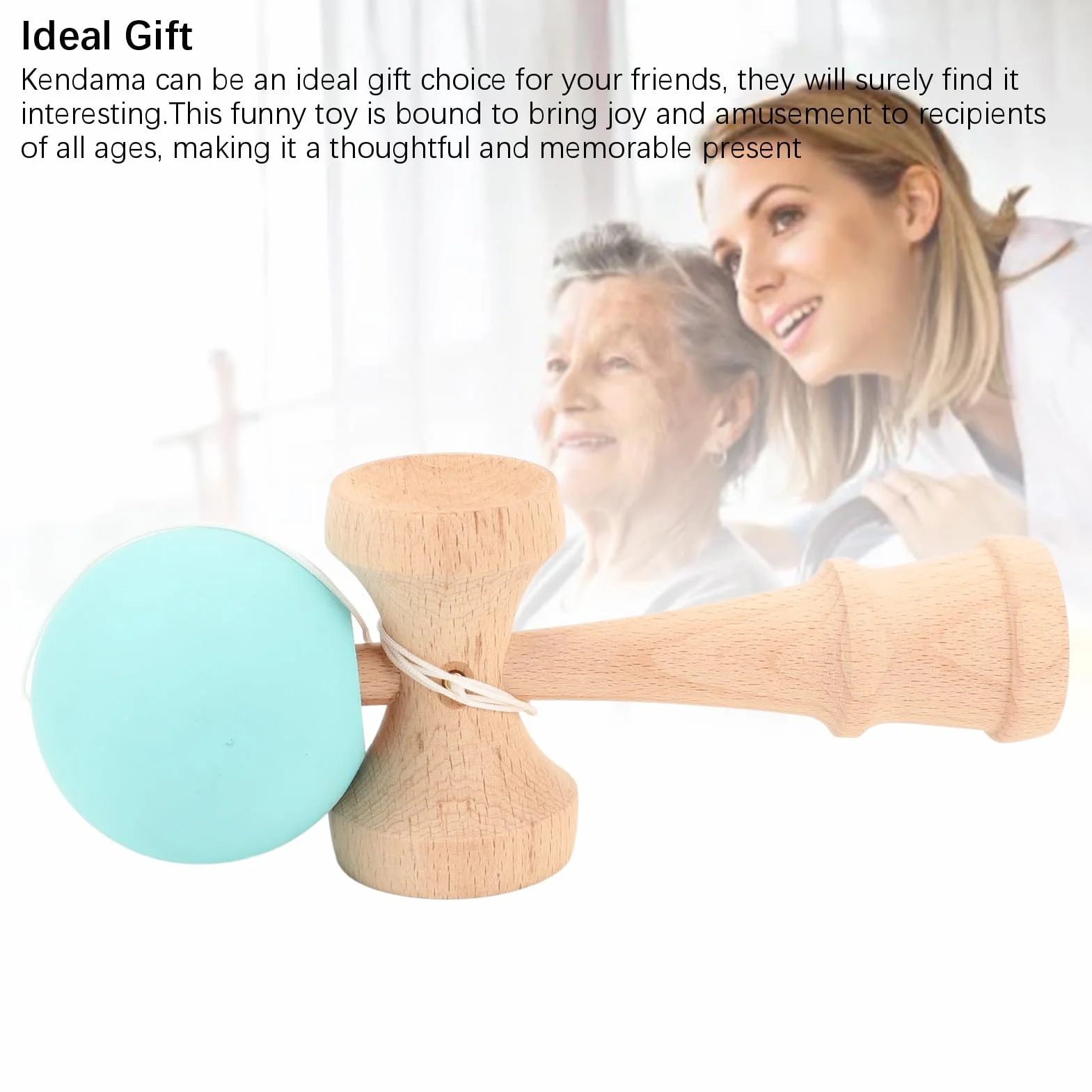 Kendama Toy, Wooden Catch Ball Kendama Wooden Kendama Toy Portable Kendama Poprawia koordynację Oka Dłoni ze Sznurkiem do Pomieszczenia i na Zewnątrz (PURPLE) (GREEN)