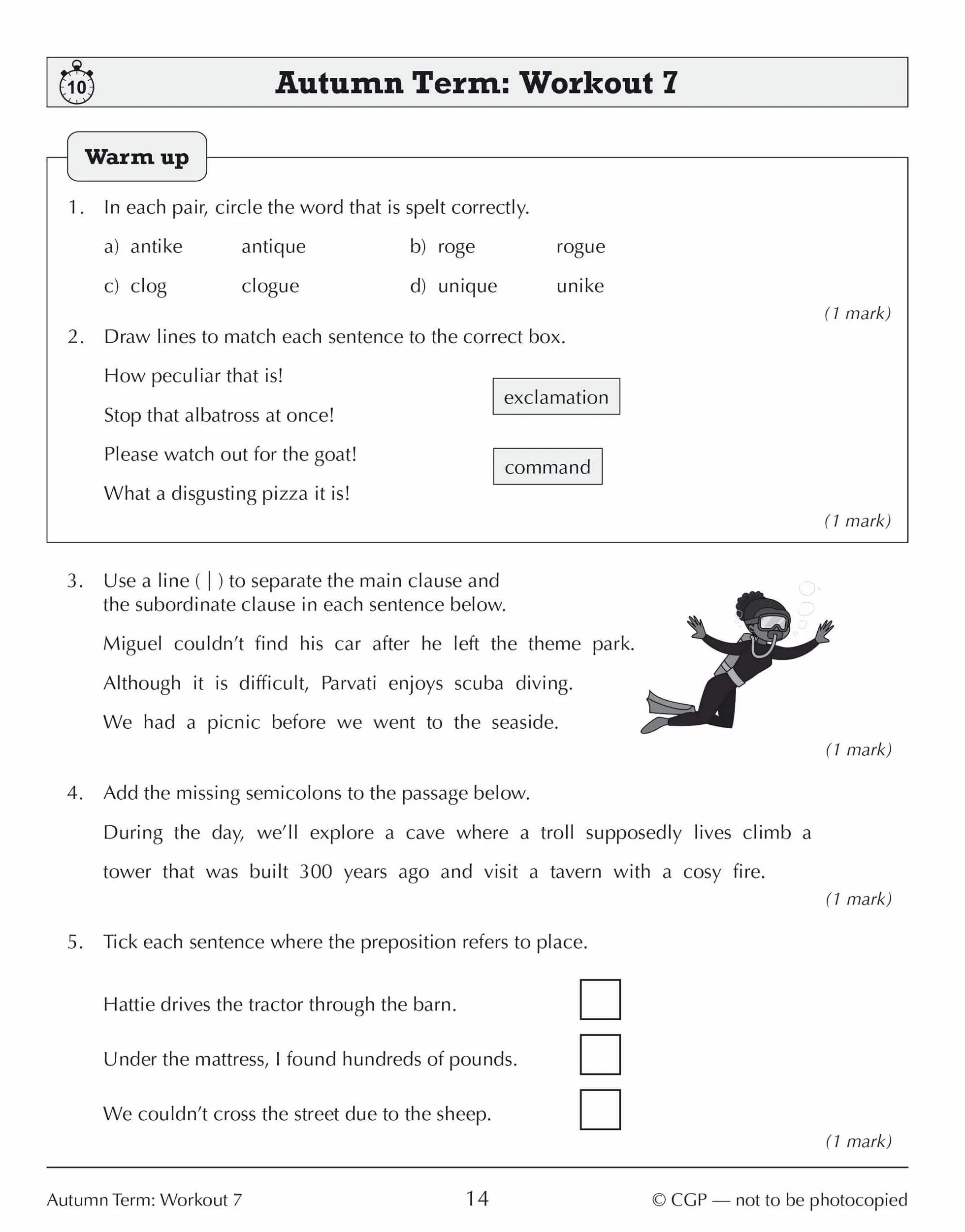 KS3 Year 7 Spelling, Punctuation and Grammar 10-Minute Weekly Workouts