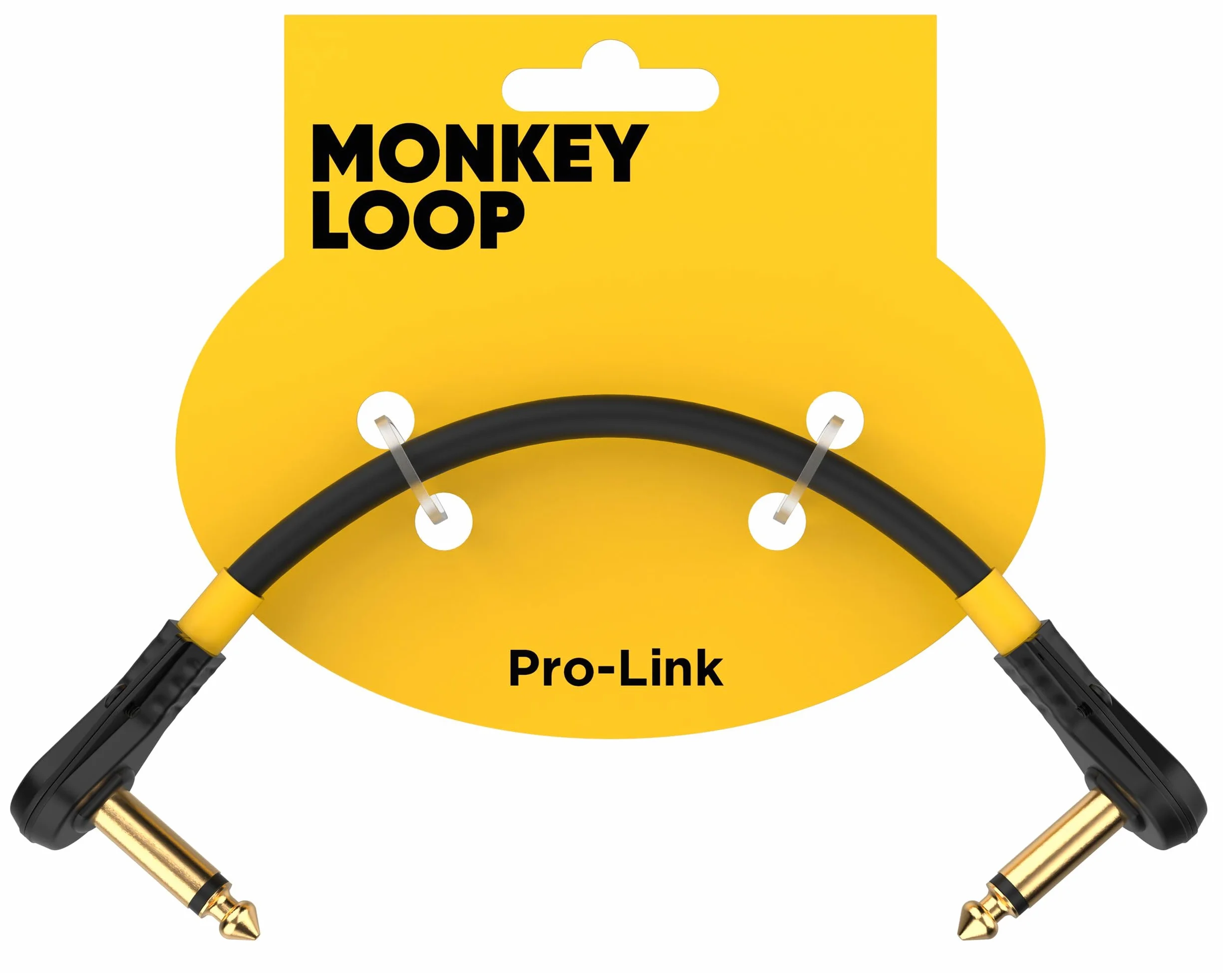 Monkey Loop - lewy pedał Guitar Pro Patch - kabel jack kątowy kątowy Jack - długość 10 cm - średnica 6 mm - kolor czarny matowy - kabel krosowy do pedałów - akcesoria gitarowe
