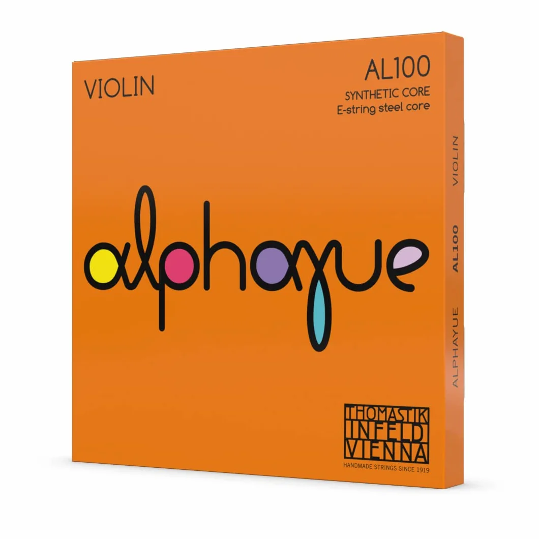 Thomastik-Infeld - Alphayue - AL100 - zestaw 4 strun z 2 pojedynczymi strunami D (owijka aluminiowa/srebrna) - 4/4 skrzypce - napięcie 22,4kg/49.3lbs