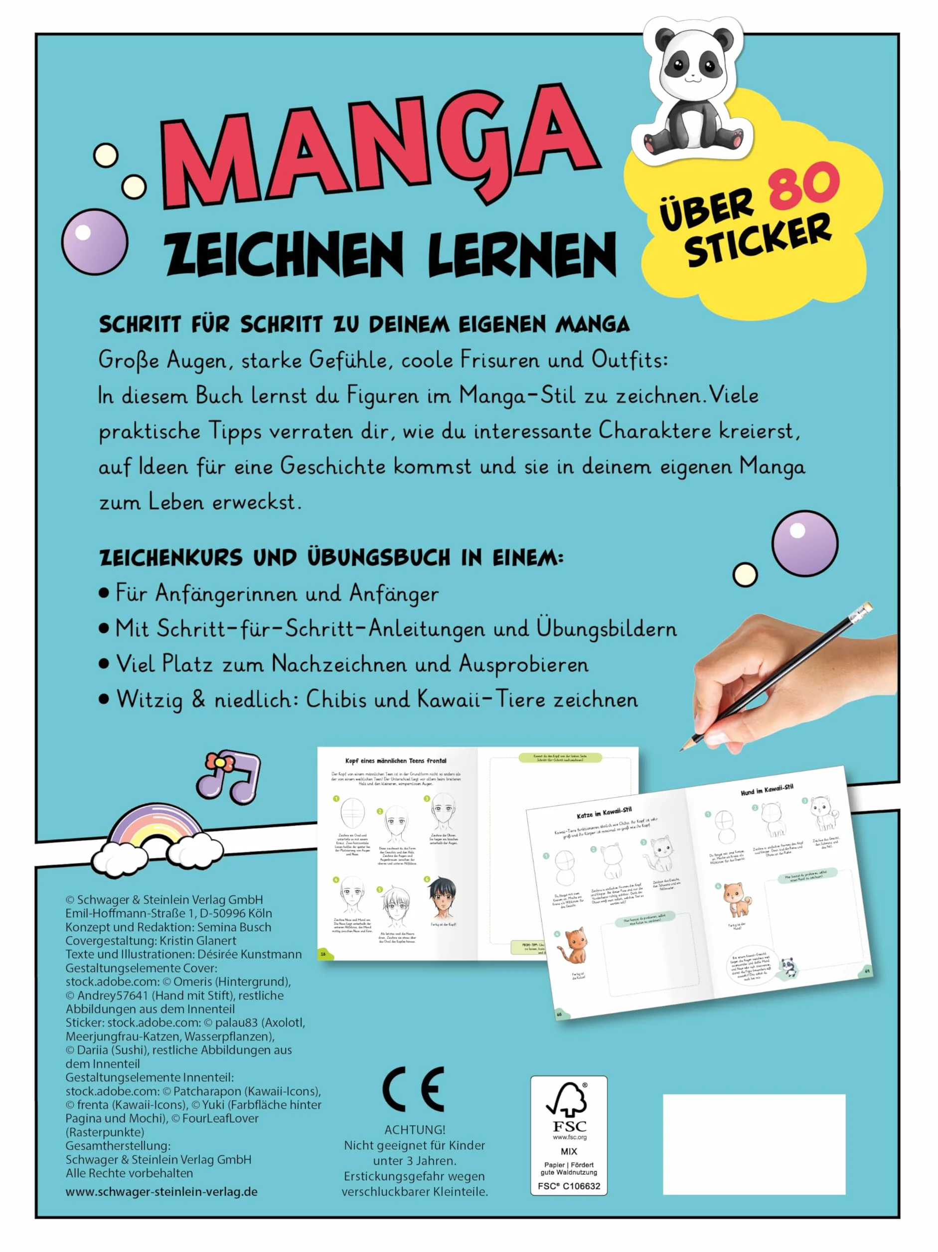Manga Zeichnen lernen I Schritt-für-Schritt-Anleitung: Manga Zeichnen inkl. Kawaii-Techniken & 80 Sticker