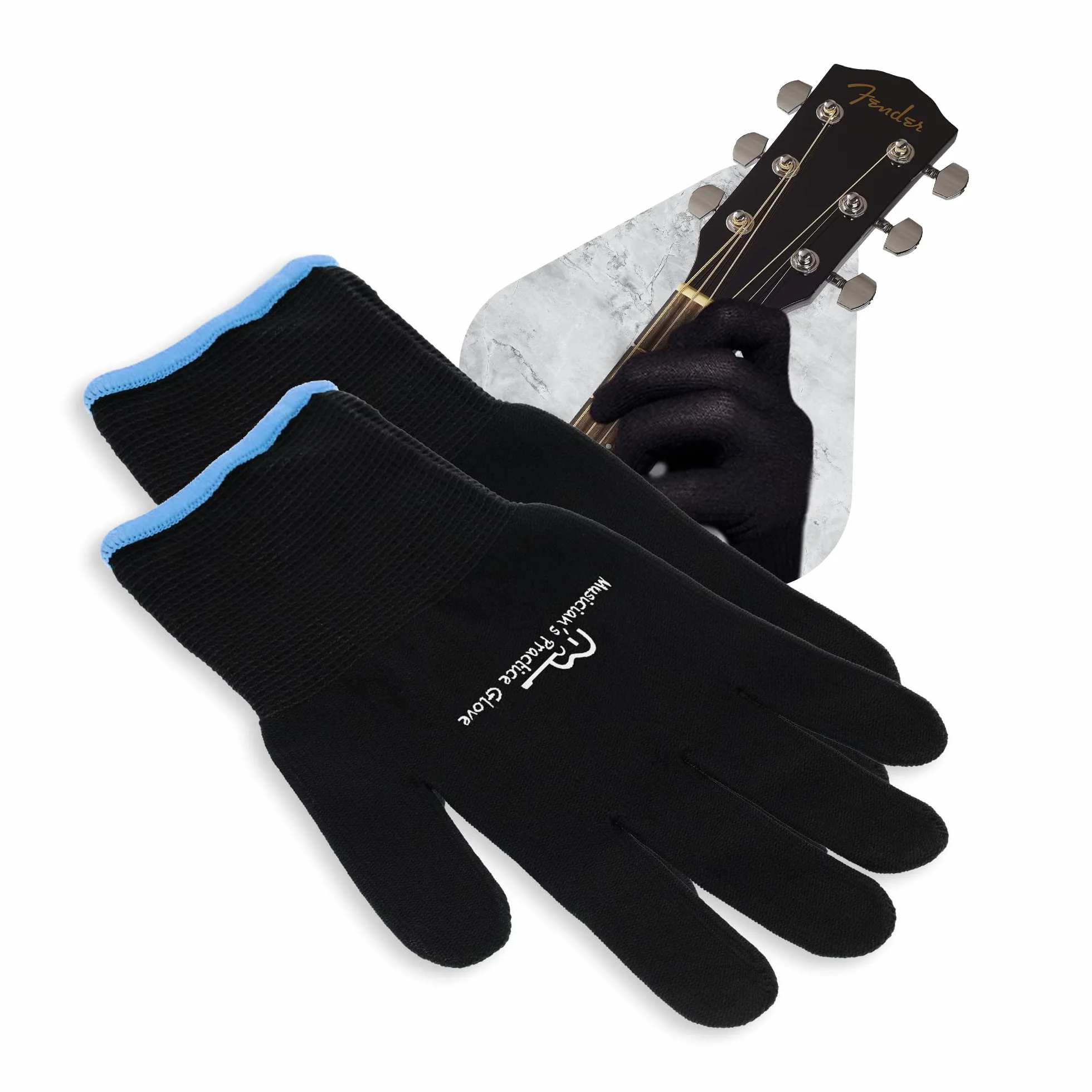 Musician’s Practice Glove – 2 sztuki rękawiczek gitarowych dla mężczyzn i kobiet, ochraniacze na końcówki palców do gry na instrumentach strunowych, problemy z dłońmi i nie tylko, cienkie nylonowe