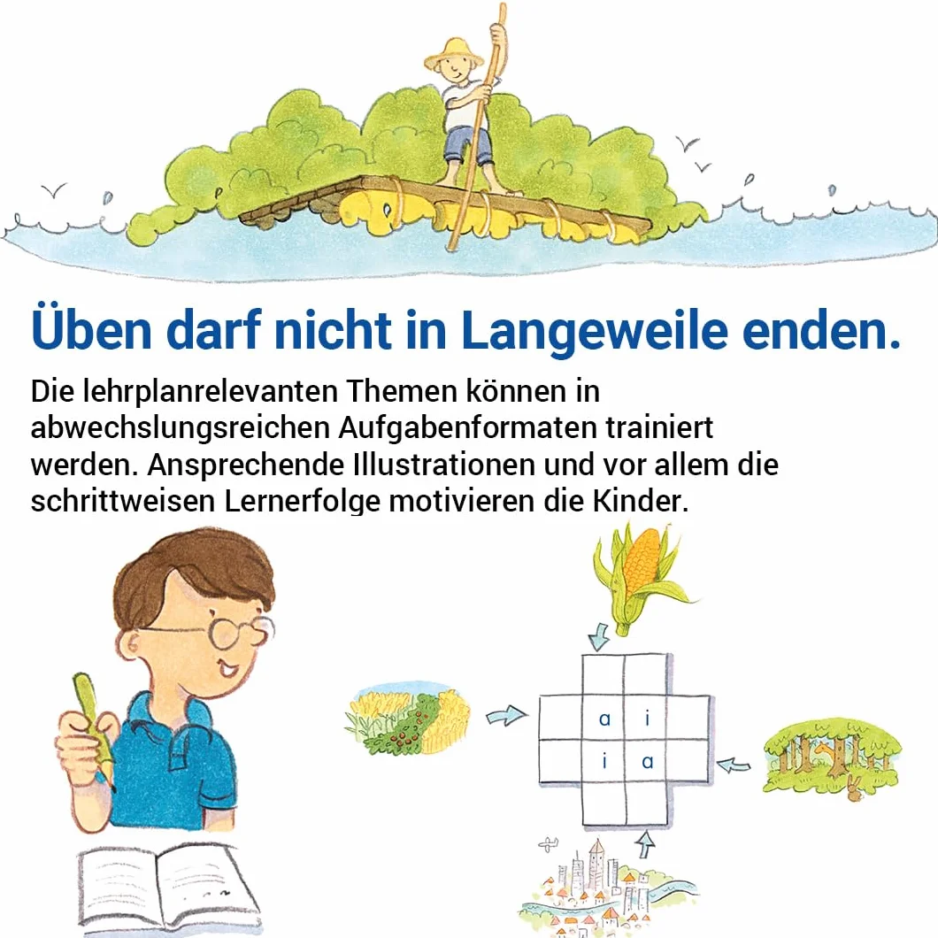 Das Übungsheft Deutsch 4: Rechtschreib- und Grammatiktraining für Klasse 1 bis 4. Mit Stickerbogen und Lösungsbeilage