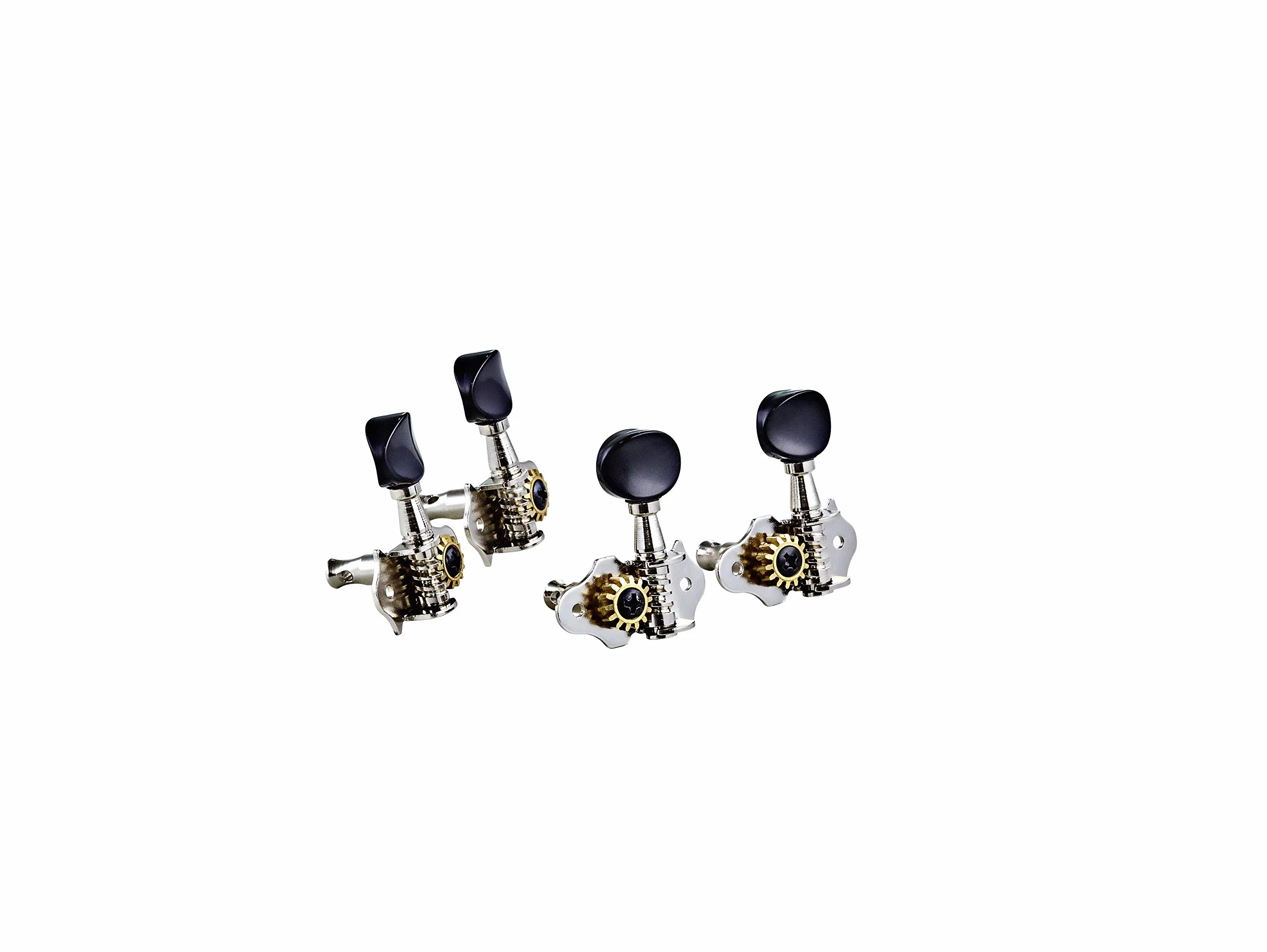 ORTEGA Ukulele zestaw do strojenia, otwarty gear, czarne przyciski ABS, nikiel (OTMUKOG-CR)